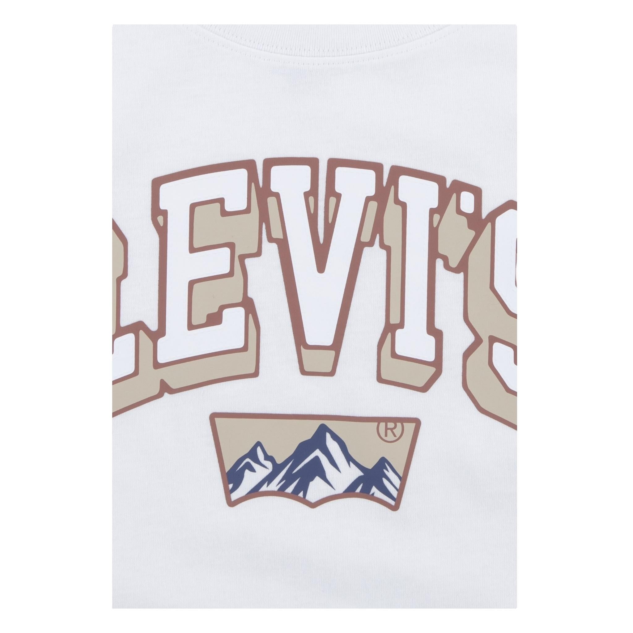 LEVI'S shirt girocollo tinta unita con stampa logo Bianco per Bambino 9EL440 BIANCO LEVI'S
