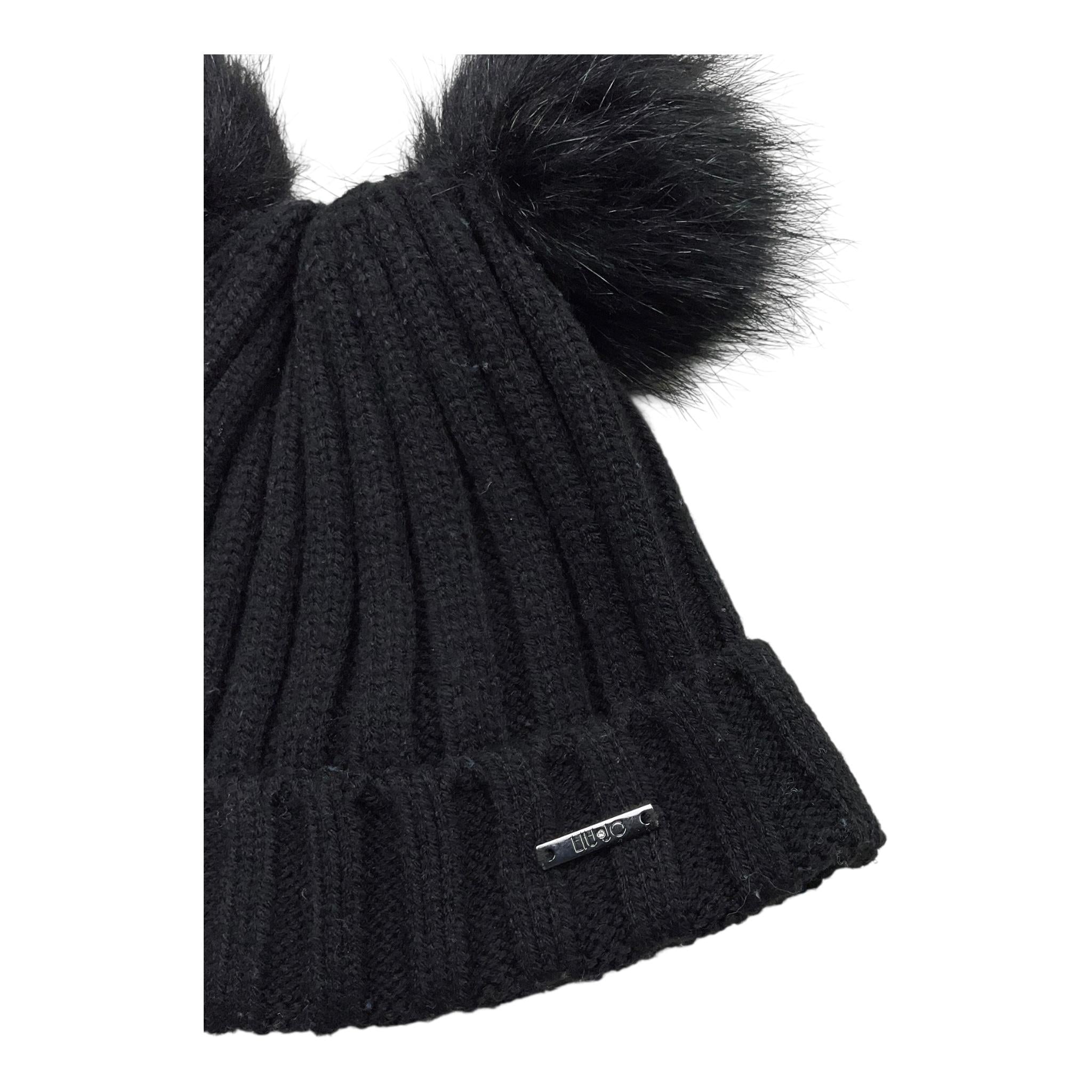LIU JO cappello tinta unita con pon pon Nero per Bambina KF0078 NERO LIU JO