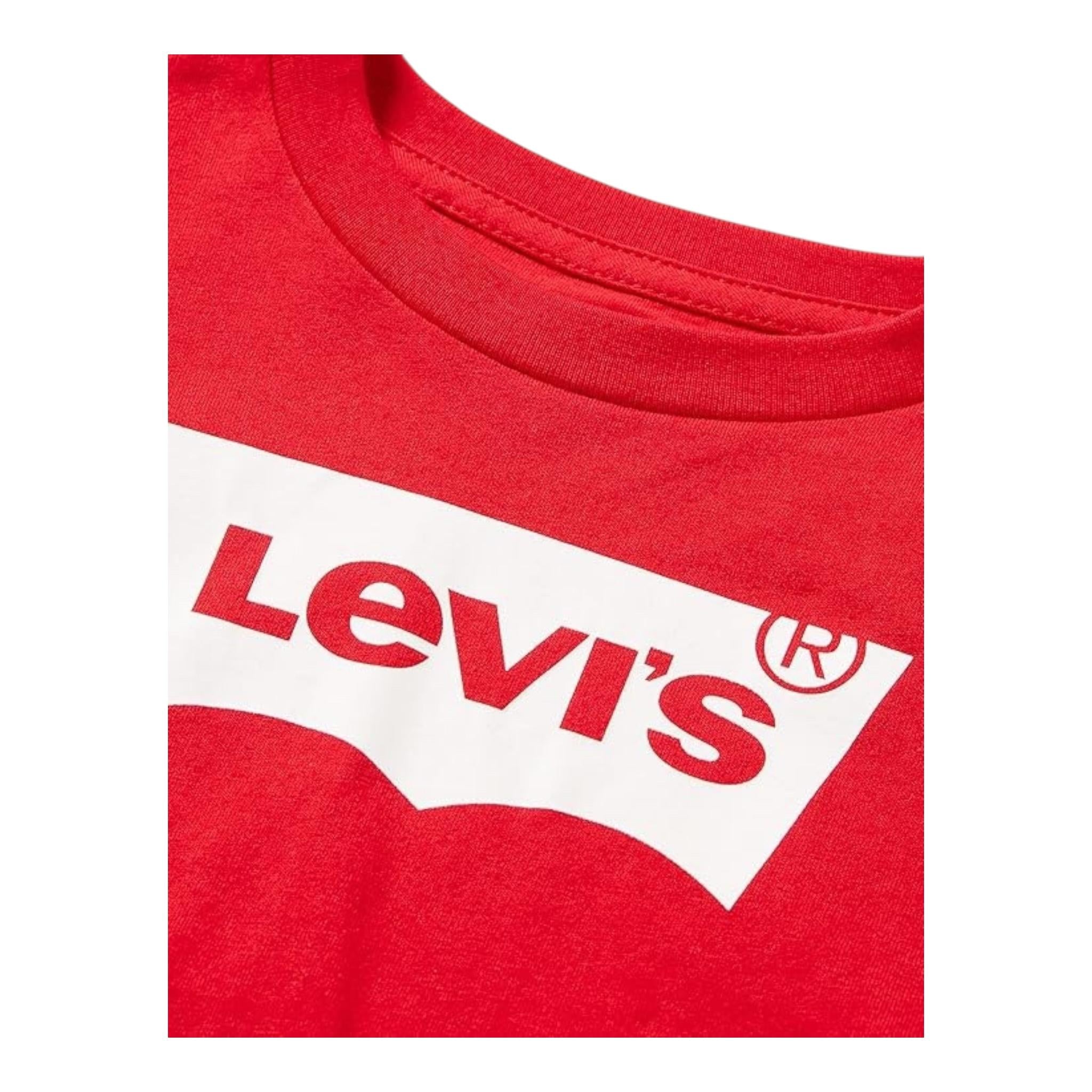 LEVI'S shirt girocollo tinta unita con logo Rosso per Bambino 6E8646X ROSSO LEVI'S