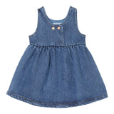 PLAY UP abito in denim tinta unita con bottoni Azzurro per Neonata PA022AP11457 AZZURRO PLAY UP