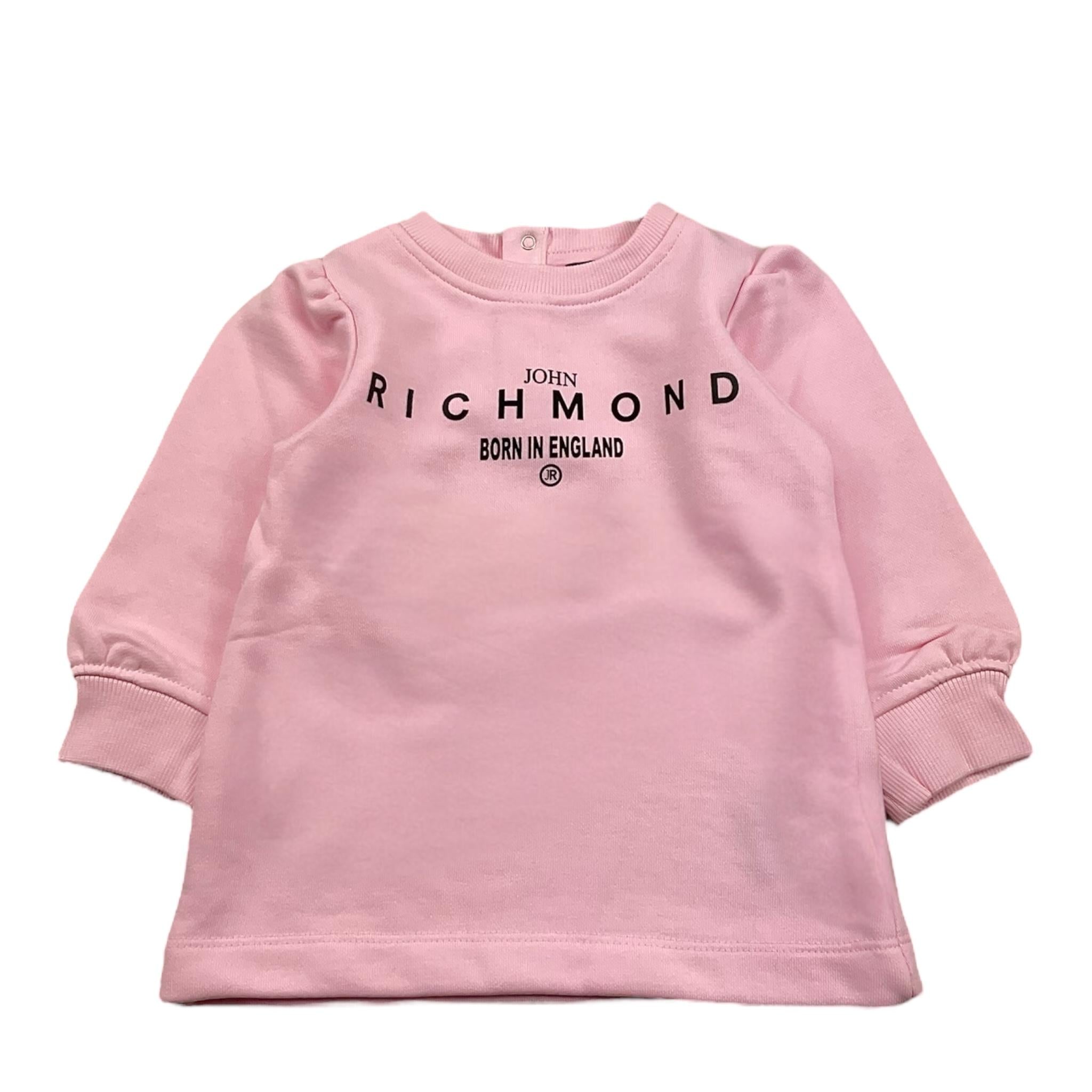 JOHN RICHMOND abito tinta unita girocollo con stampa Rosa per Neonata RIA24004VE ROSA JOHN RICHMOND
