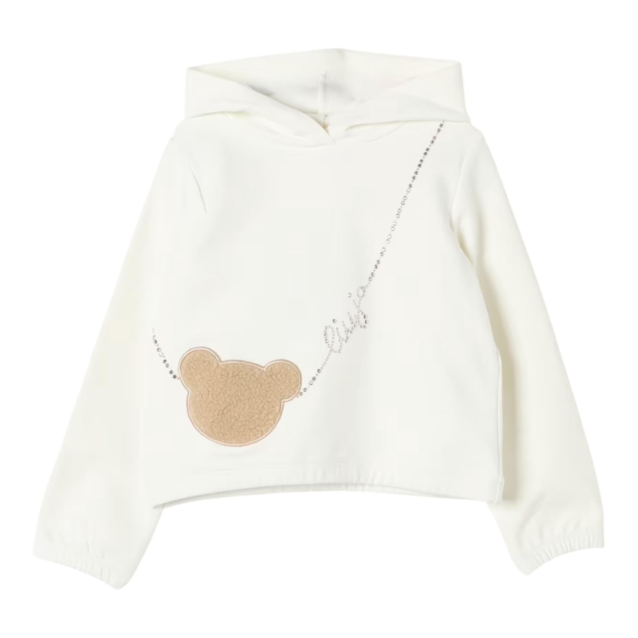 LIU JO felpa tinta unita con cappuccio e stampa Panna per Bambina KF4059X PANNA LIU JO