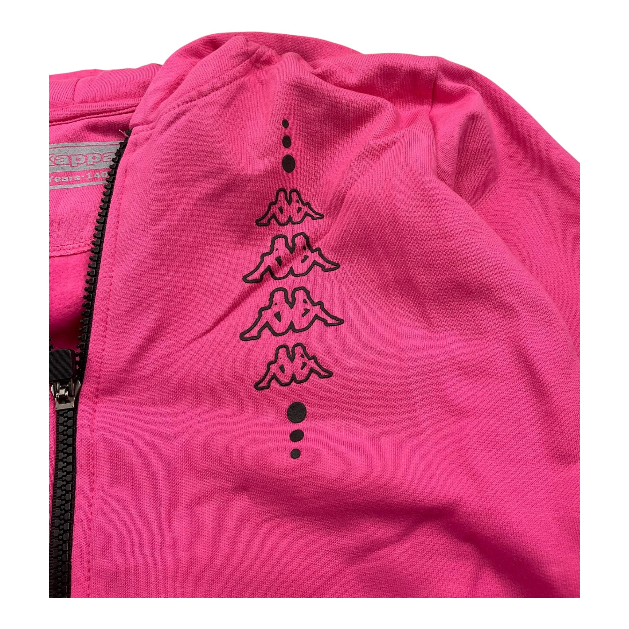 KAPPA felpa tinta unita con zip e cappuccio Fuxia per Bambina 381Z8JW FUXIA KAPPA