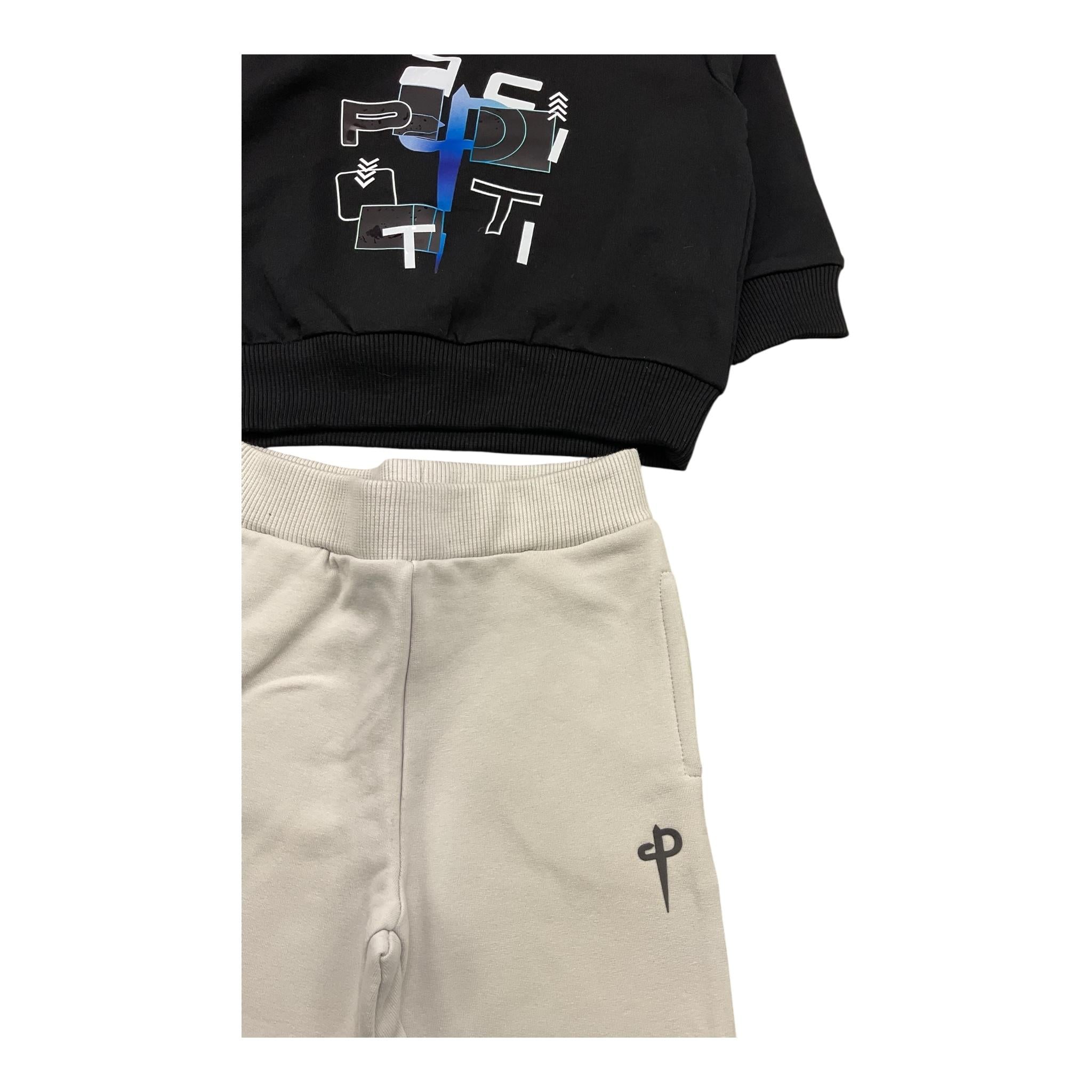 CESARE PACIOTTI completo 2 pezzi felpa-pantalone bicolore Nero/grigio per Neonato COMP5316B NERO/GRIGIO CESARE PACIOTTI
