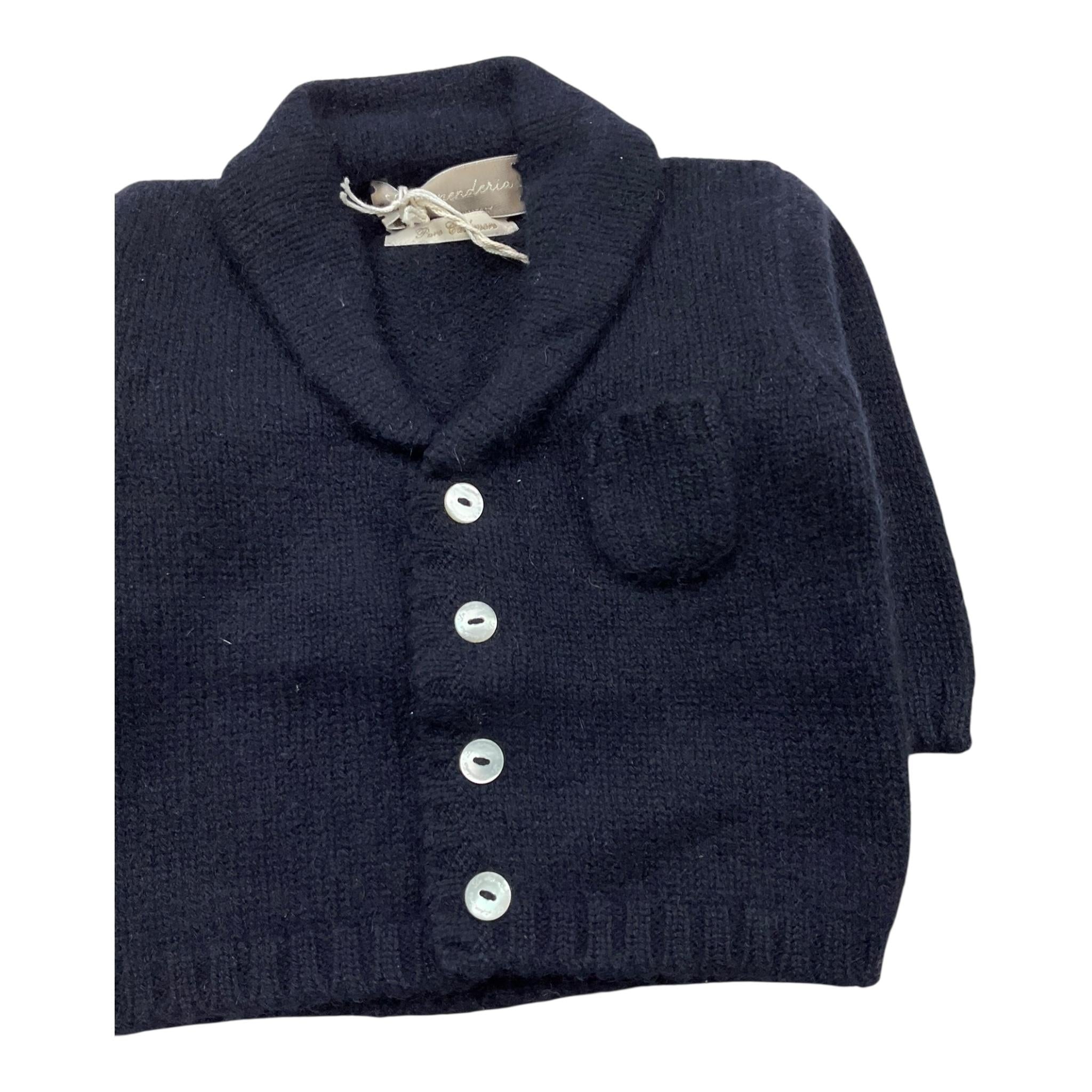 LA STUPENDERIA cardigan tinta unita con colletto Blu per Neonato ZCG017 BLU LA STUPENDERIA