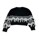 TWINSET maglia girocollo tinta unita con frange Nero per Bambina 242GJ3131X NERO TWINSET