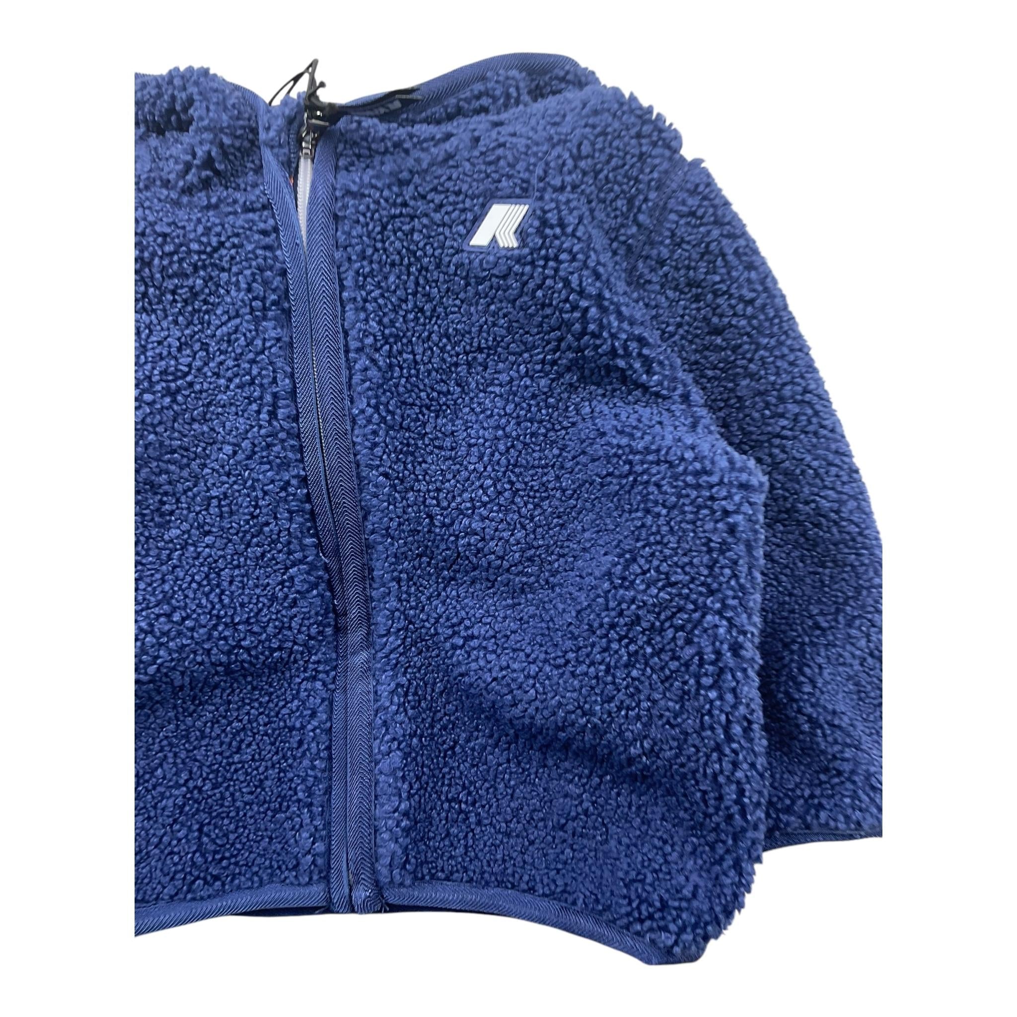 K-WAY felpa tinta unita teddy con zip e cappuccio Blu per Neonato K41478W BLU K-WAY