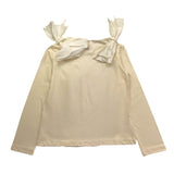 DOU DOU shirt girocollo tinta unita con fiocchi Beige per Bambina DV8A10 BEIGE DOU DOU