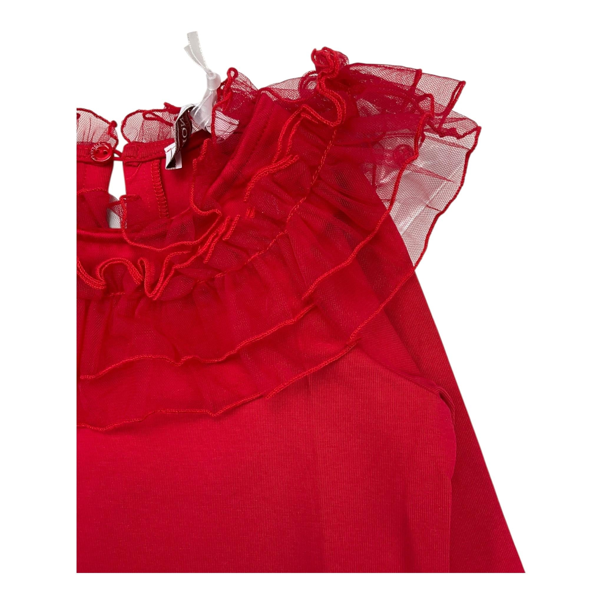 MONNALISA shirt tinta unita con colletto velato Rosso per Bambina 17B603J ROSSO MONNALISA