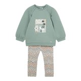 MAYORAL completo 2pz felpa-leggins bicolore con stampa Verde per Bambina 2710 VERDE MAYORAL