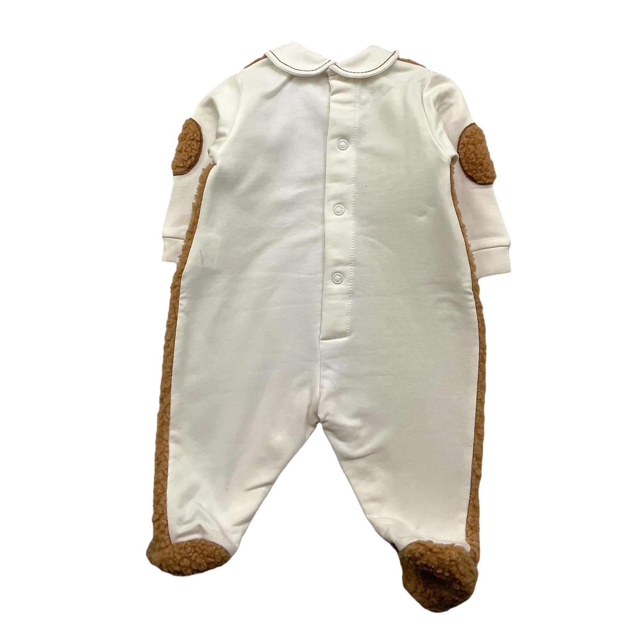 MARLU' tutina bicolore con stampa Bianco per Neonato IG7814 BIANCO MARLU'