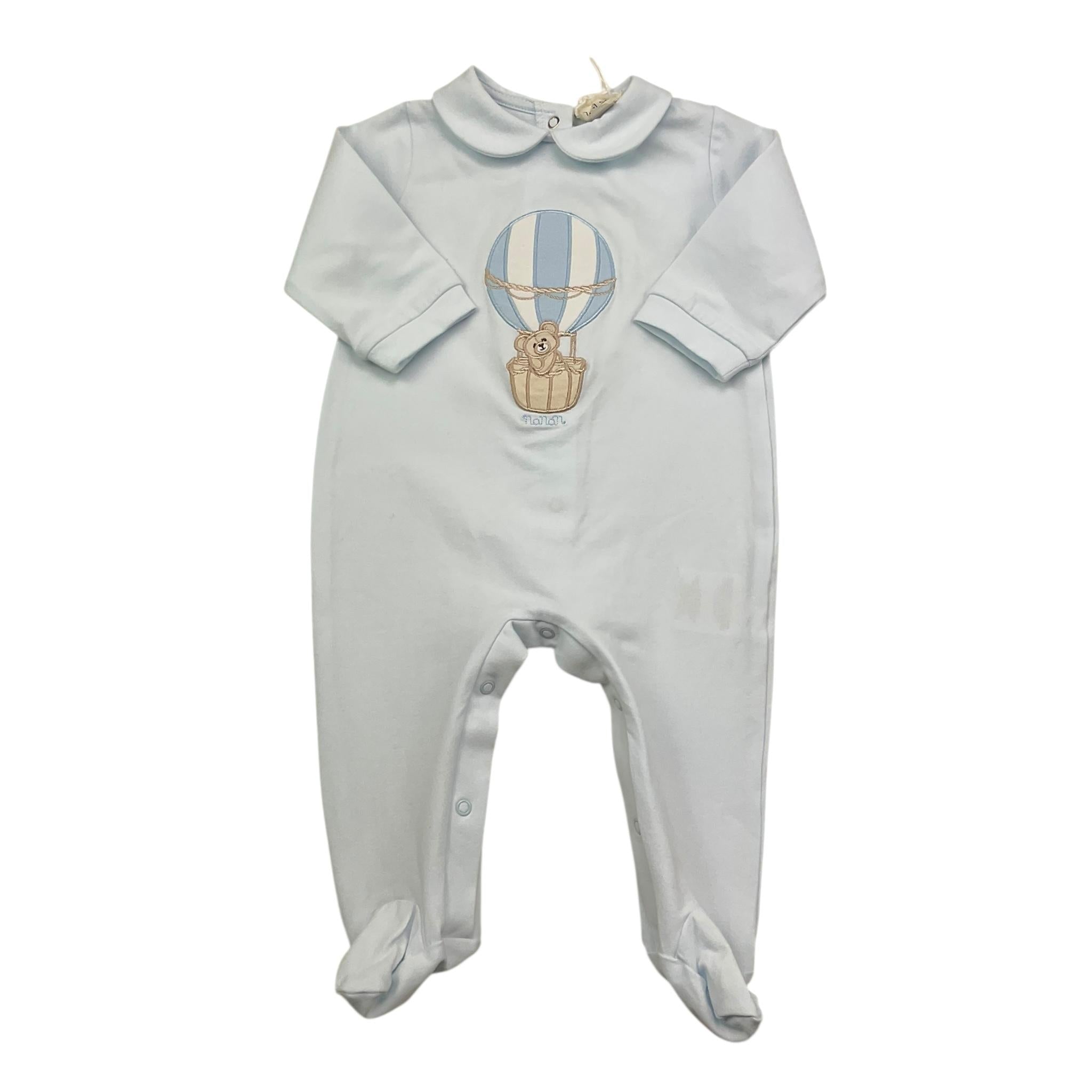 NANAN tutina tinta unita con stampa Azzurro per Neonato I2400106A AZZURRO NANAN