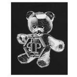 PHILIPPE PLEIN t-shirt girocollo tinta unita con stampa logo Nero per Bambino BTK1259 NERO PHILIPPE PLEIN
