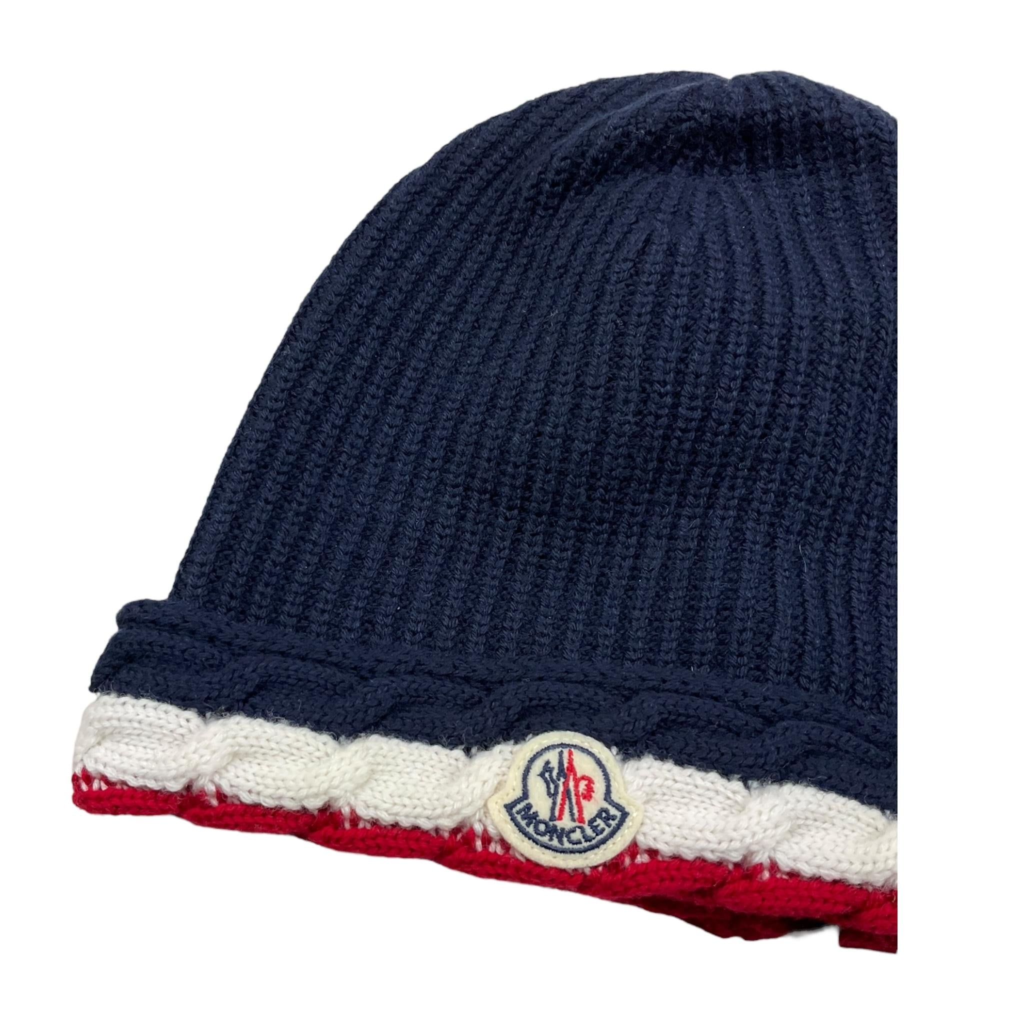 MONCLER cappello titna unita con logo Blu per Bambino 9543B00009 BLU MONCLER