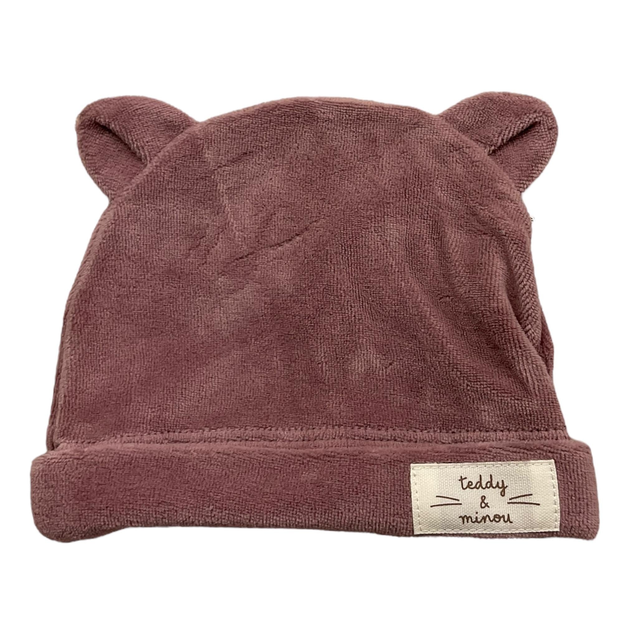TEDDY E MINOU cappello tinta unita in camoscio Rosa per Neonata I24AC001M01377 ROSA TEDDY E MINOU