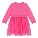 GUESS abito tinta unita girocollo con tulle Fuxia per Bambina K4YK09KB8R0X FUXIA GUESS