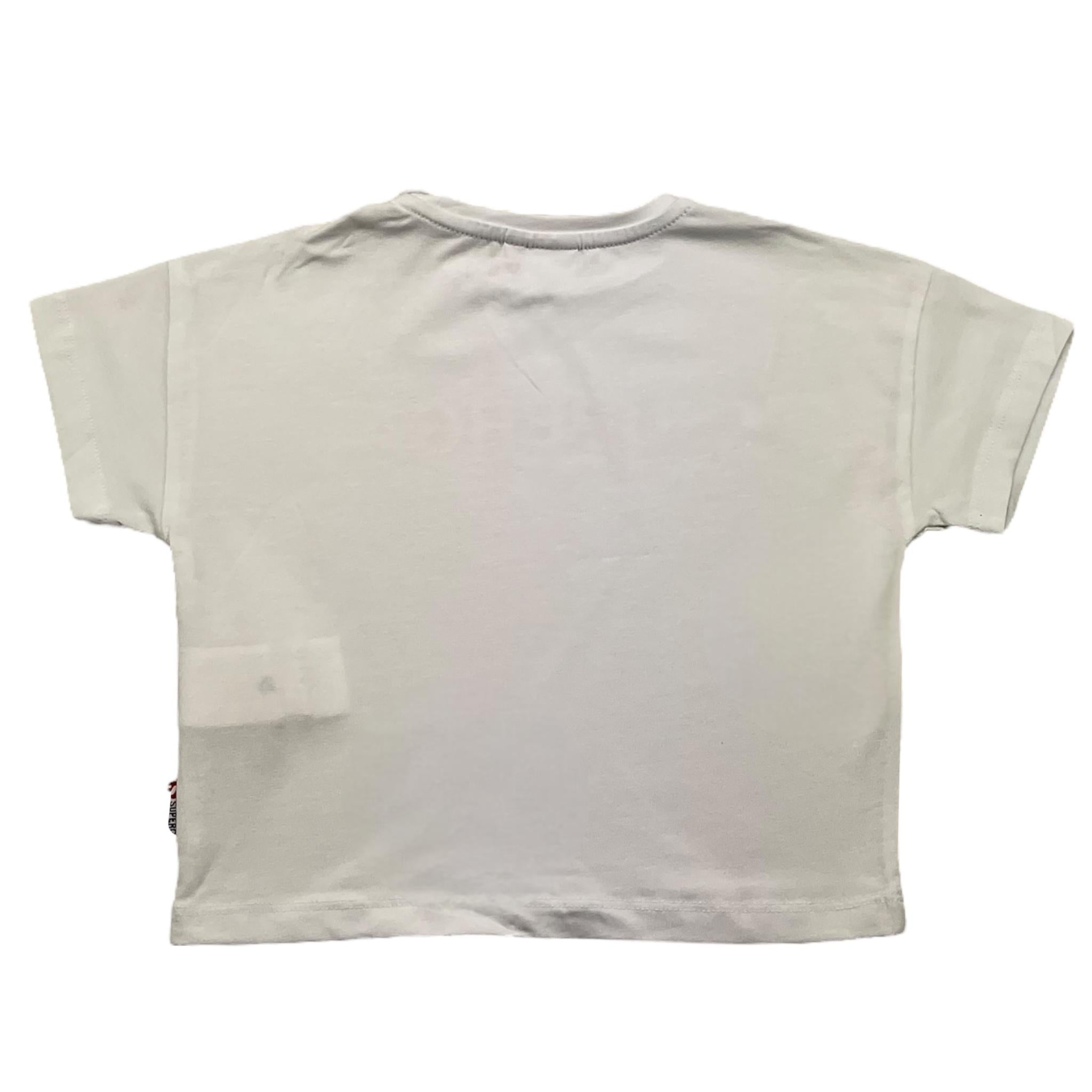 SUPERGA t-shirt girocollo tinta unita con logo Bianco per Bambina SA135 BIANCO SUPERGA