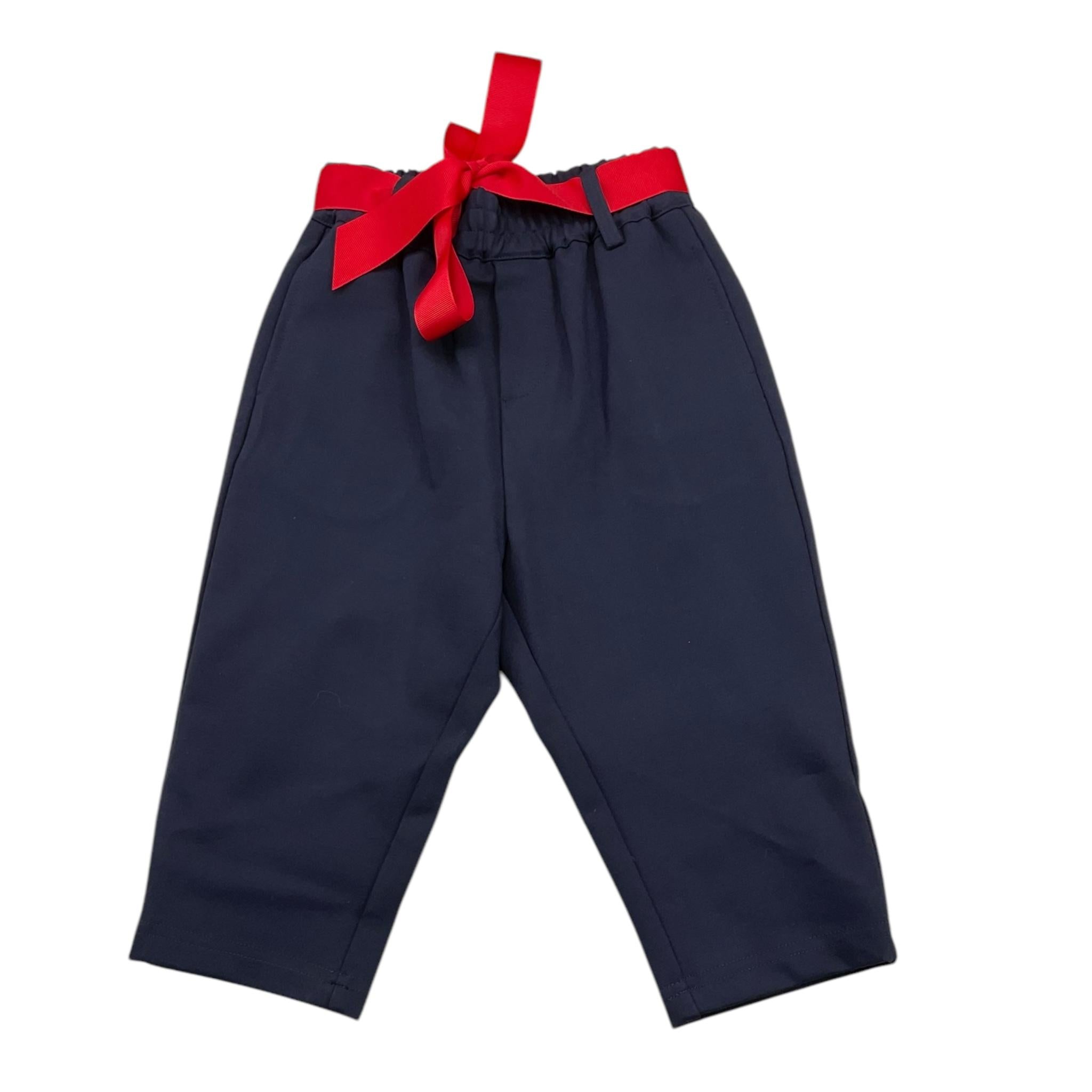 TRUSSARDI pantalone tinta unita con cintura in contrasto Blu per Neonata TIA25222PA BLU TRUSSARDI