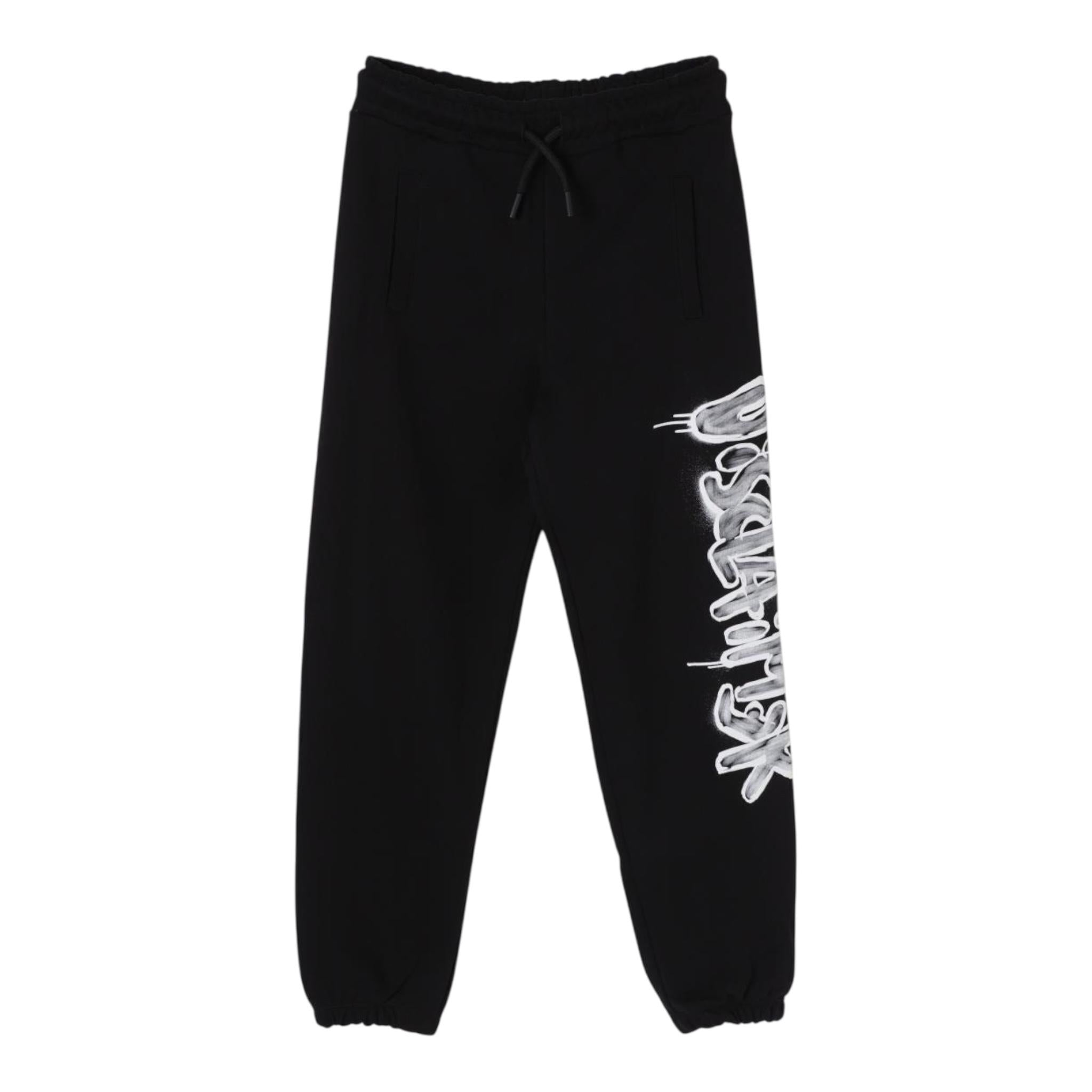 DISCLAIMER pantalone tinta unita con elastico in vita Nero per Bambino 24IDK58246X NERO DISCLAIMER