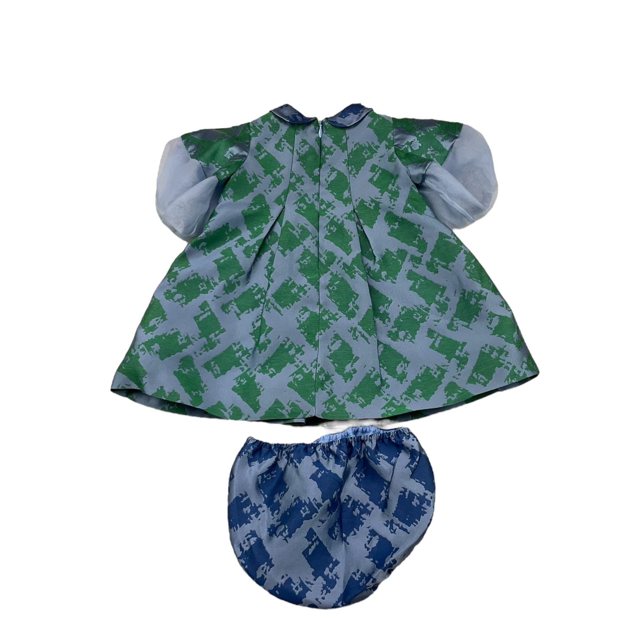 MIMISOL set abito tinta unita con fantasia-coulotte Azzurro per Neonata MGAB071 AZZURRO MIMISOL