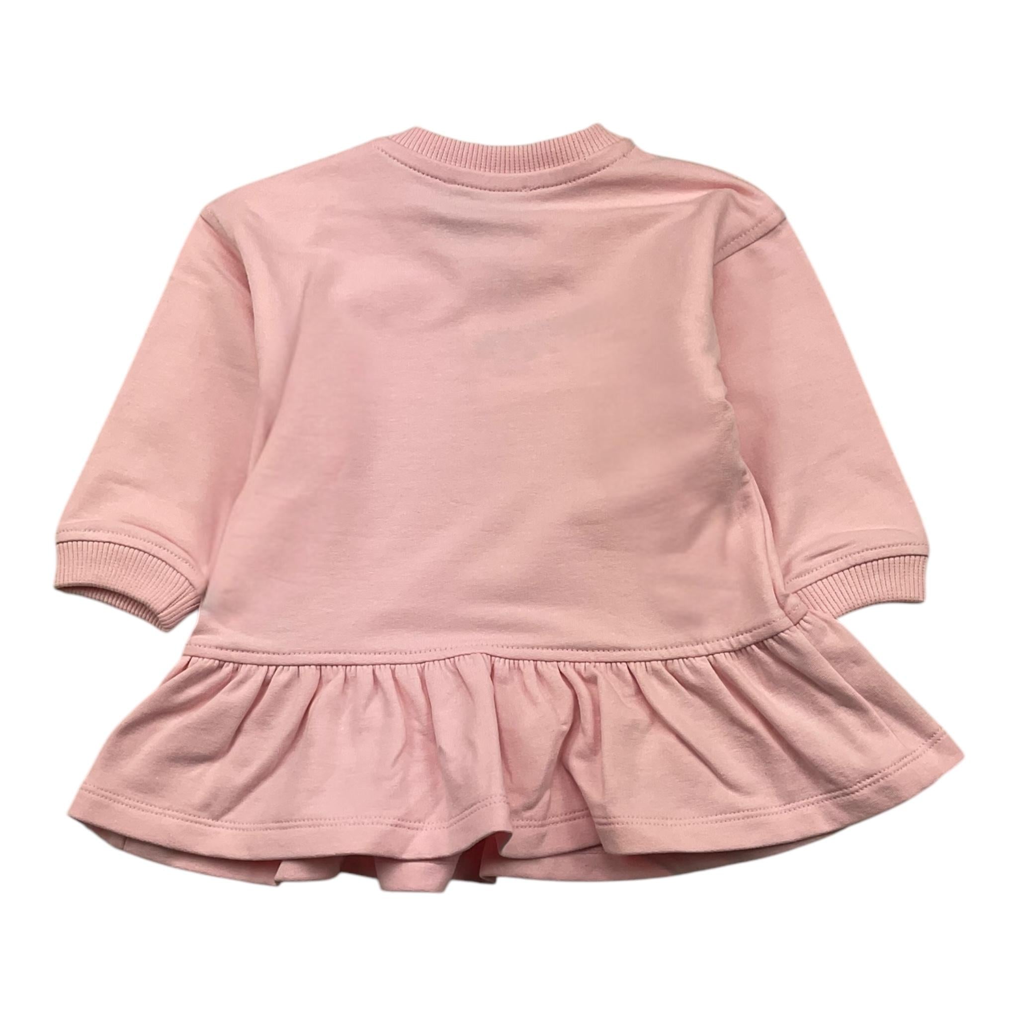 MOSCHINO abito girocollo tinta unita con stamoa Rosa per Neonata MDV0CX ROSA MOSCHINO