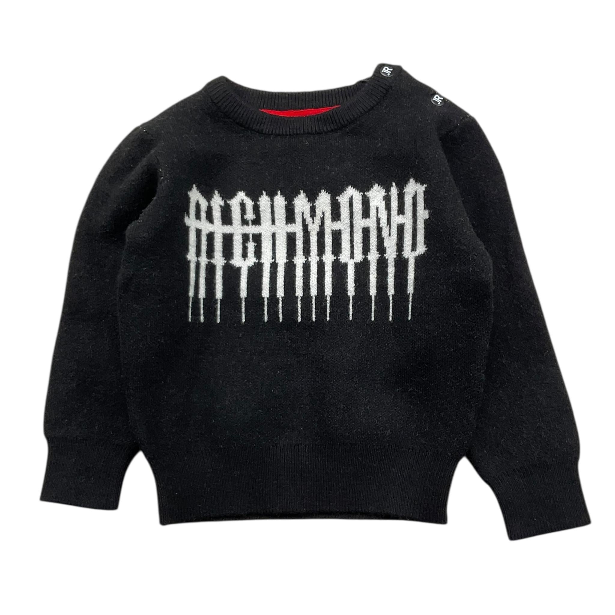 JOHN RICHMOND maglia tinta unita girocollo con stampa Nero per Neonato RIA24071MAXX NERO JOHN RICHMOND