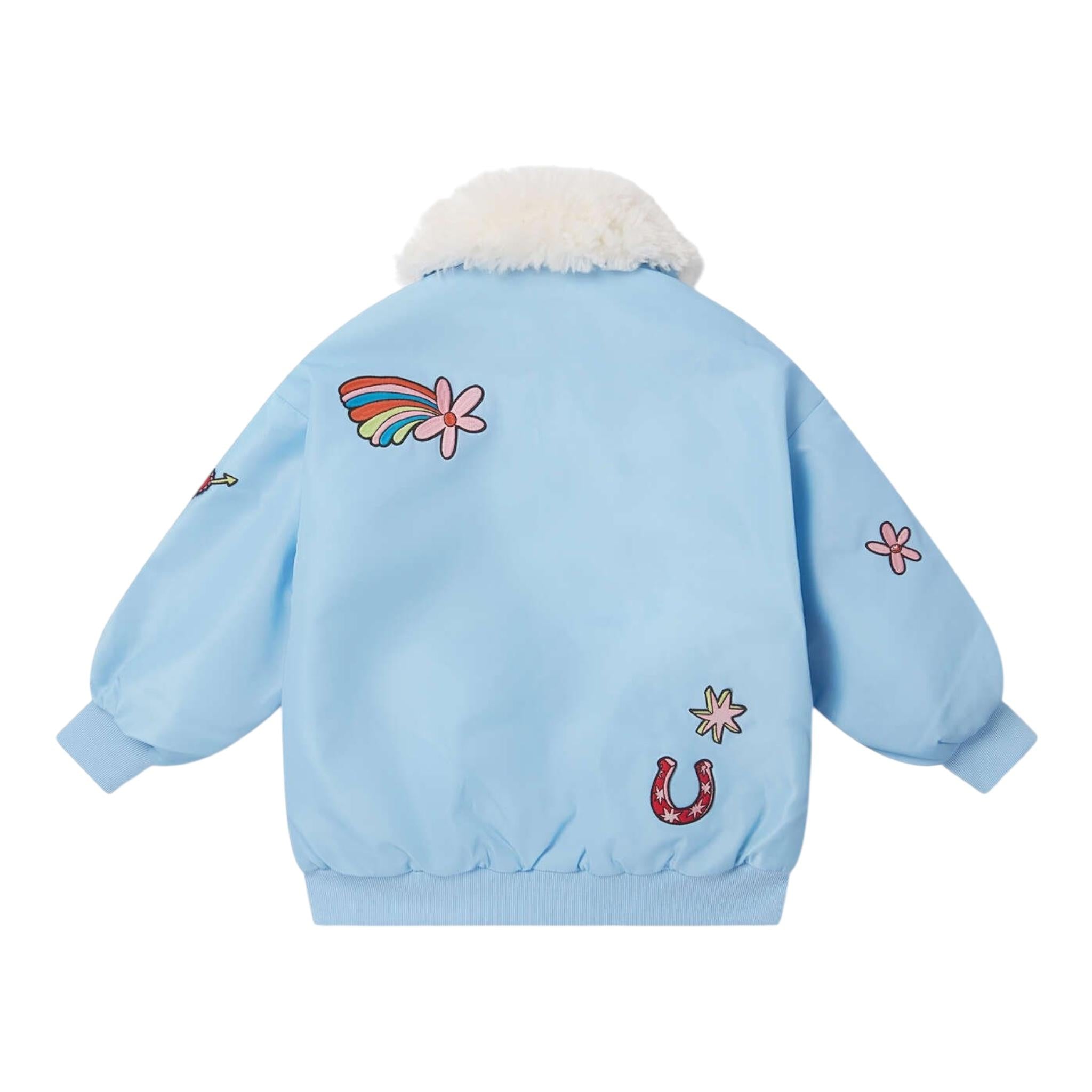 STELLA McCARTNEY giubbino tinta unita cn ricami e colletto in contrasto Azurro per Bambina TV2807 AZZURRO STELLA McCARTNEY