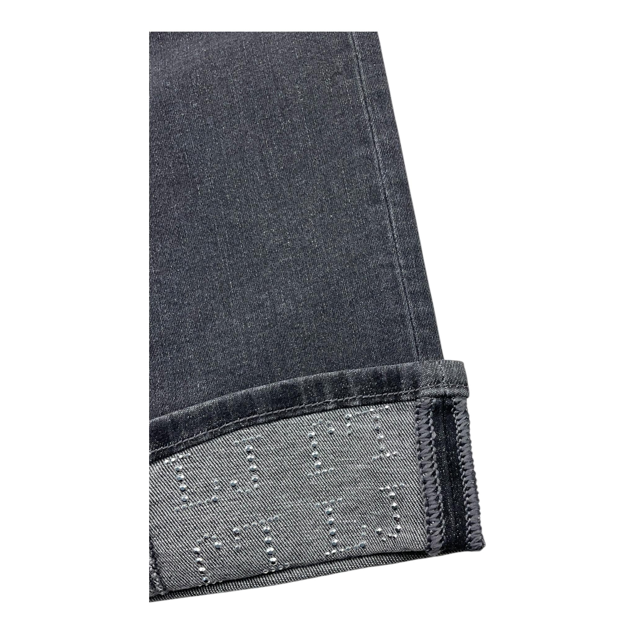 LIU JO jeans tinta unita con applicazione brillantini Nero per Bambina GF4114 NERO LIU JO