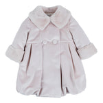 COLORI CHIARI cappotto tinta unita con pelliccia Rosa per Neonata FN117335 ROSA COLORI CHIARI