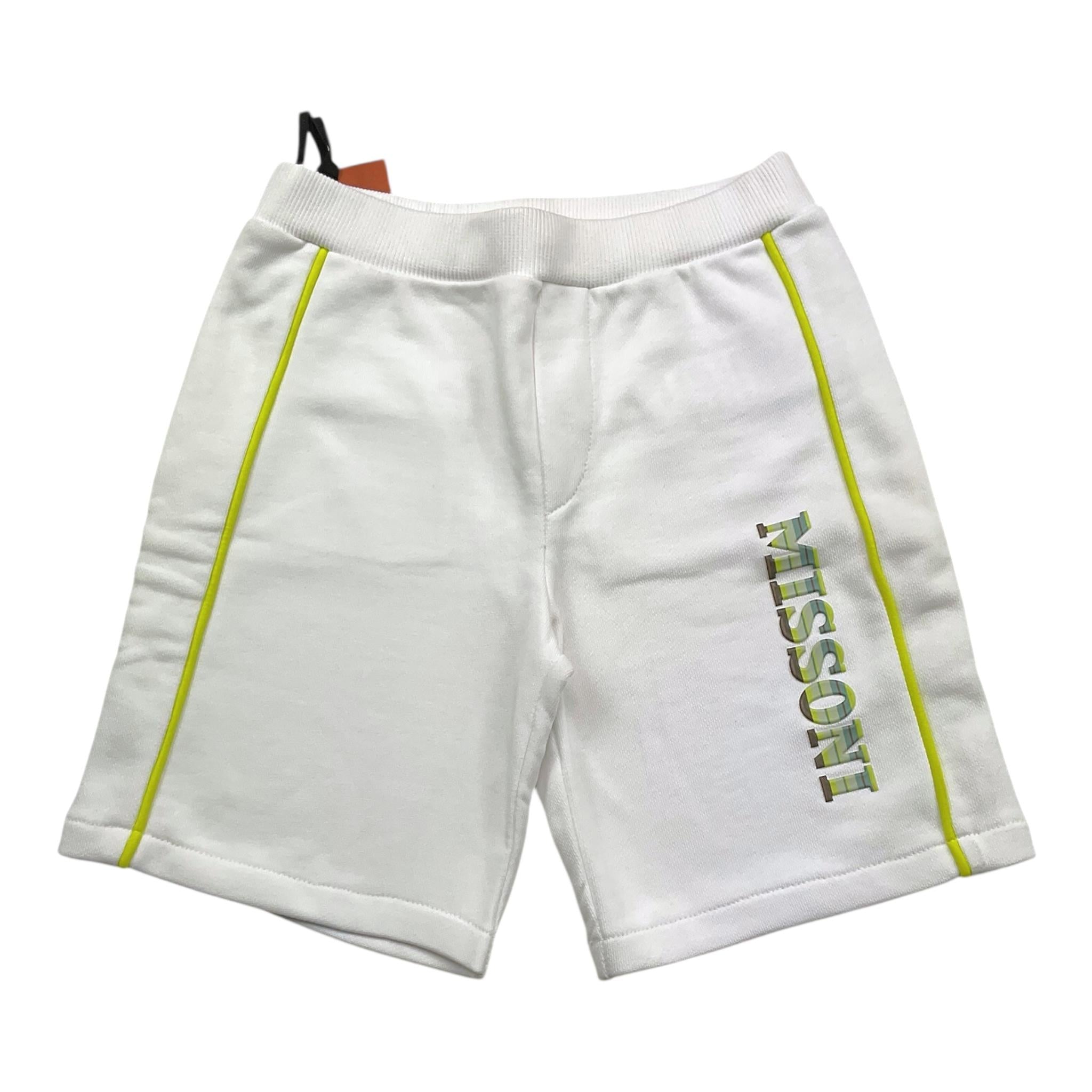 MISSONI bermuda tinta unita con stampa Bianco per Bambino MU6519 BIANCO MISSONI