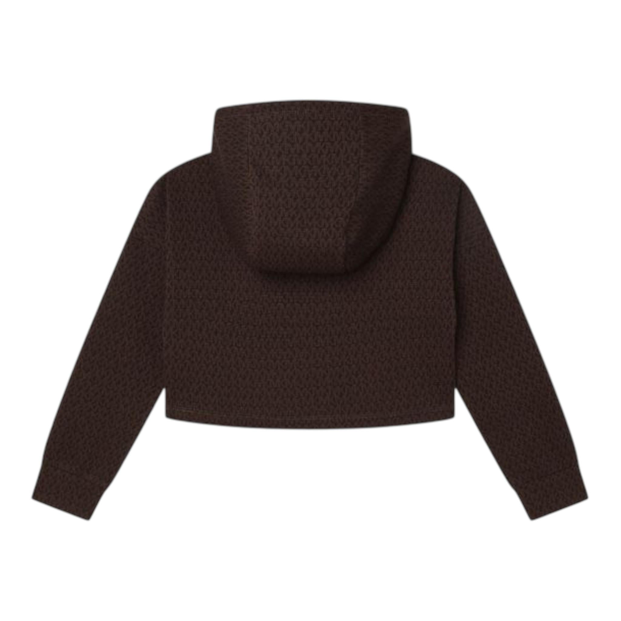 MICHAEL KORS felpa tinta unita con cappuccio logata Marrone per Bambina R15214 MARRONE MICHAEL KORS