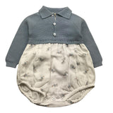 WEDOBLE pagliaccetto bicolore manica lunga Bianco/azzurro per Neonata I2408405 BIANCO/AZZURRO WEDOBLE