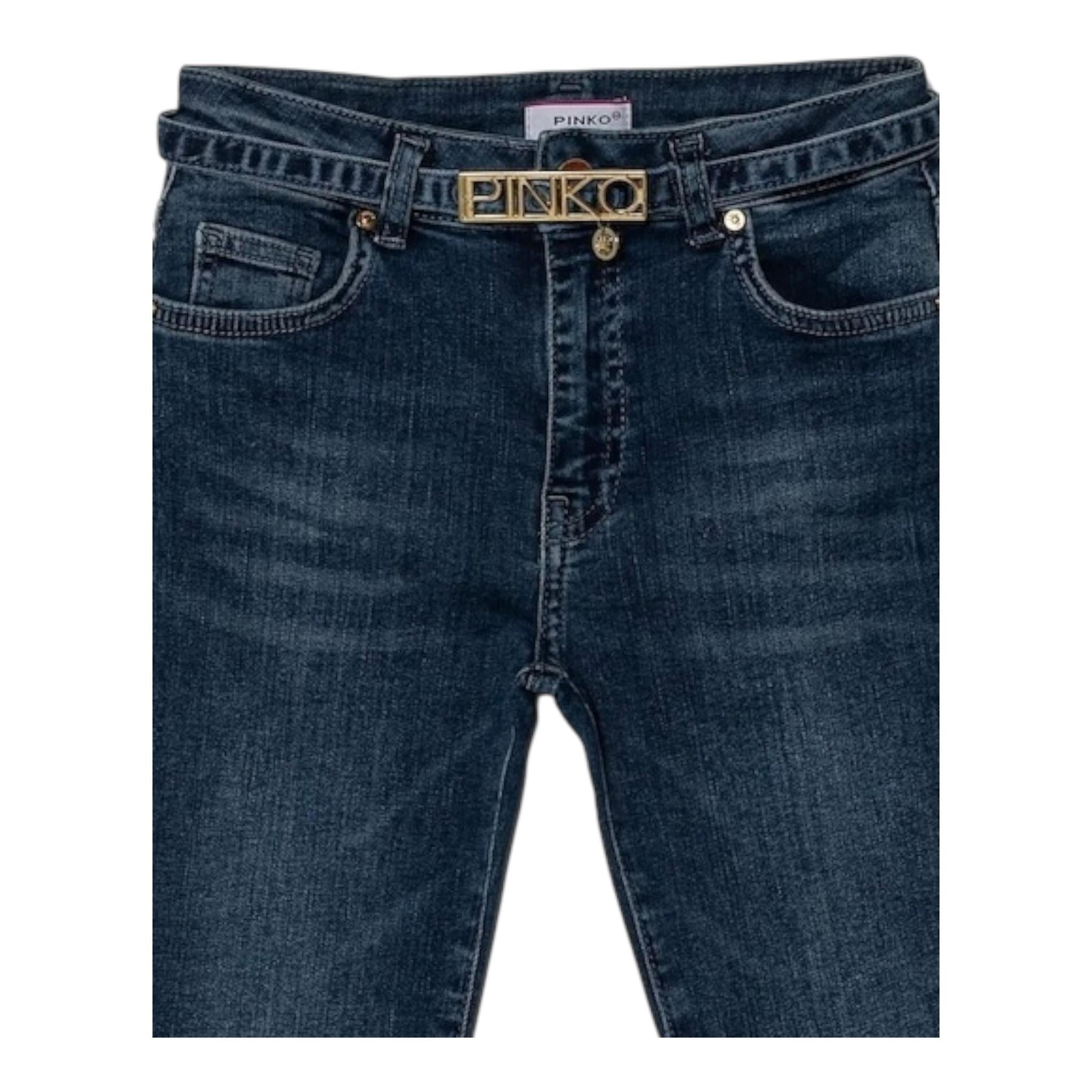 PINKO jeans tinta unita con cintura Blu per Bambina F4PIJGDP111 BLU PINKO