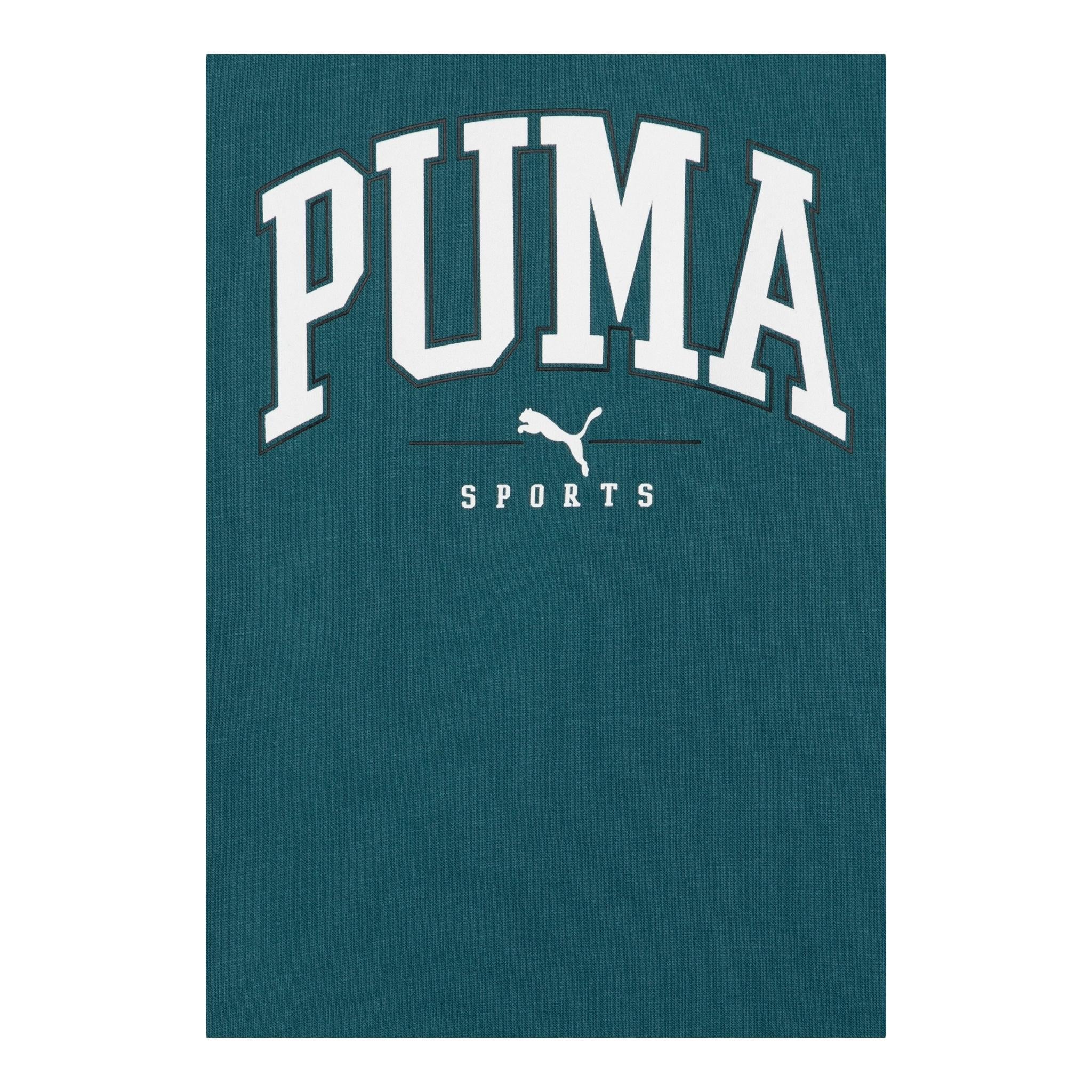 PUMA felpa tinta unita con cappuccio e stampa logo Verde per Bambino 682774 VERDE PUMA