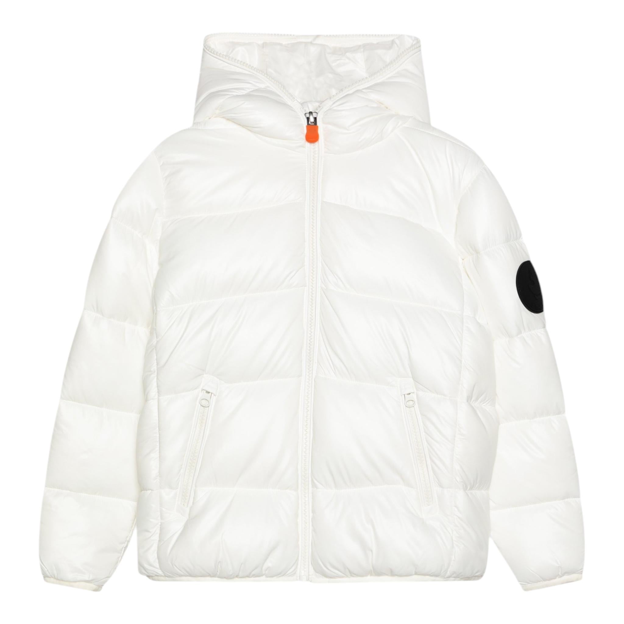 SAVE THE DUCK giubbino tinta unita con zip e cappuccio Bianco per Bambina J31280BJX BIANCO SAVE THE DUCK