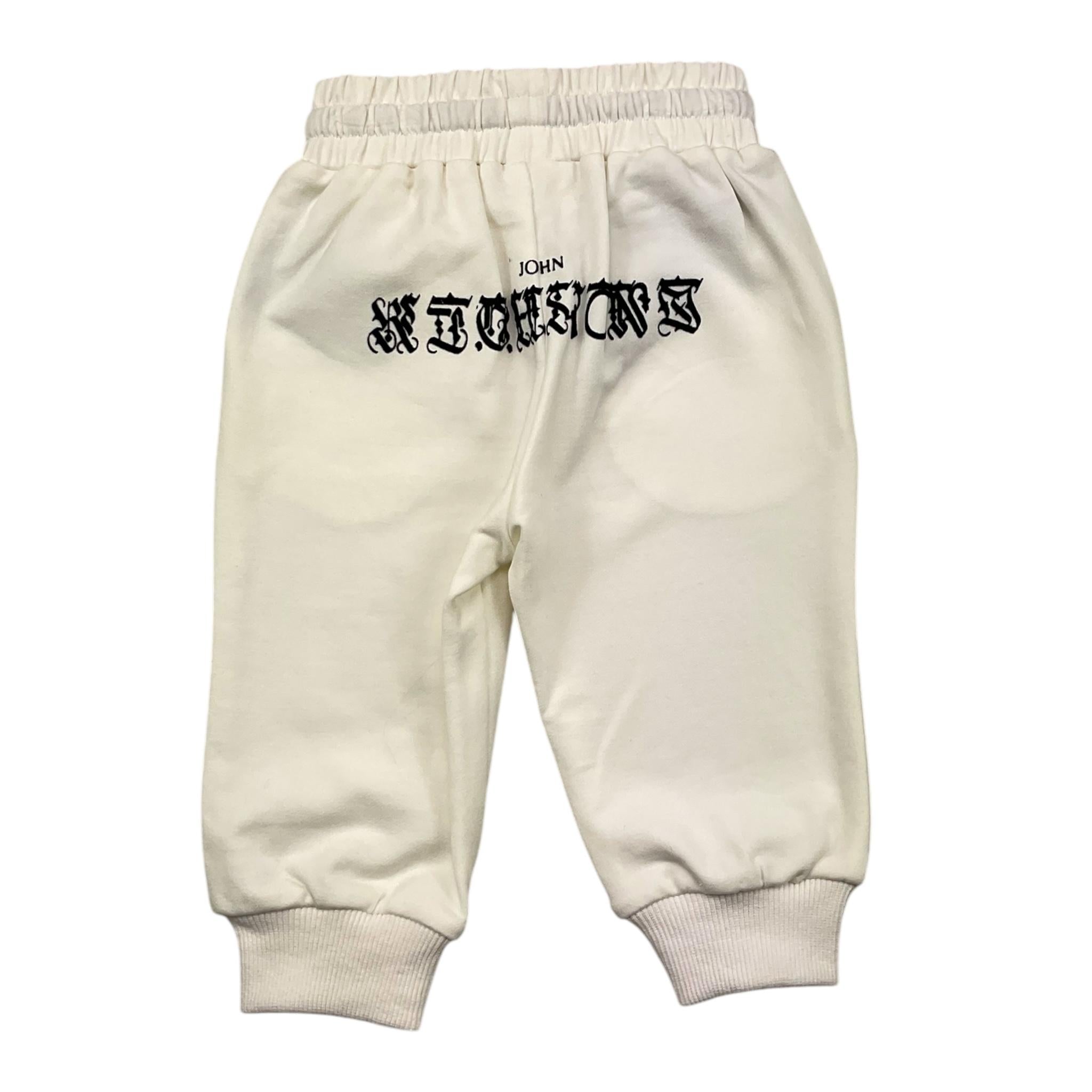 JOHN RICHMOND pantalone tuta tinta unita con stampa in contrasto Panna per Neonato RIA25107PA PANNA JOHN RICHMOND