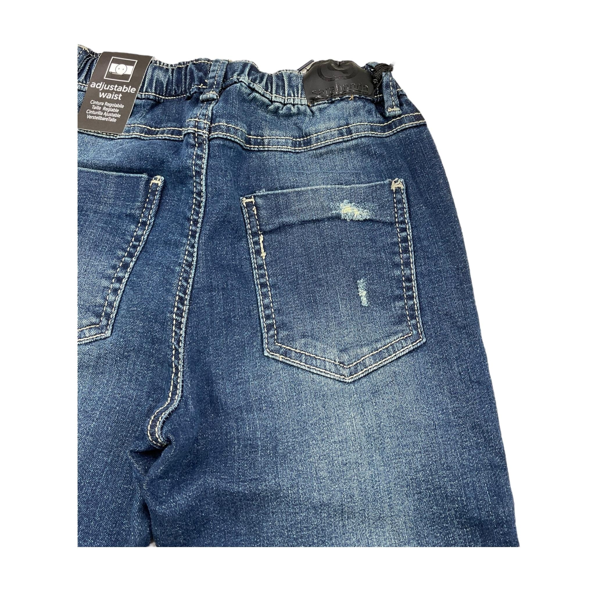 SARABANDA jeans tinta unita cn elastico in vita Blu per Bambino 0A168 BLU SARABANDA