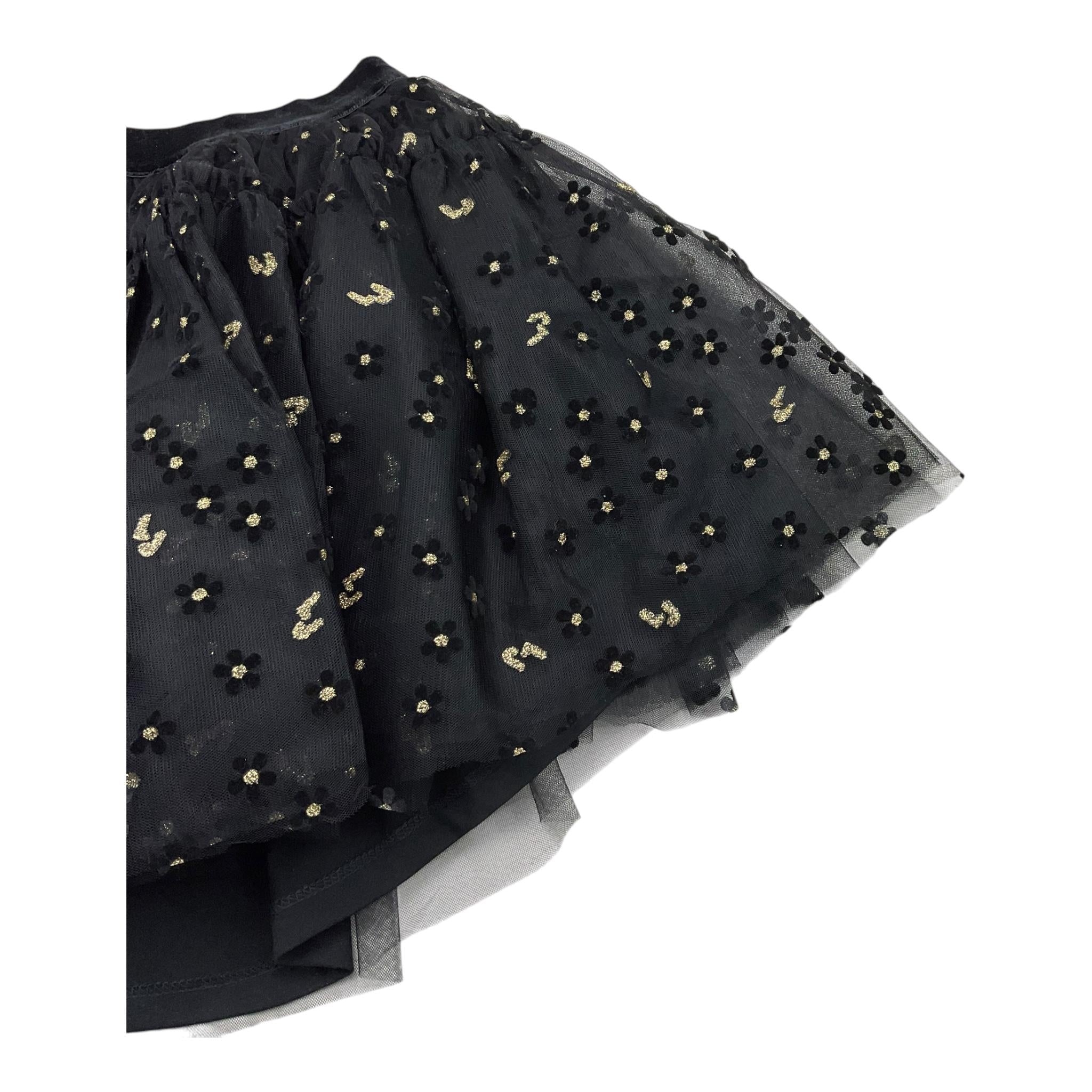 LIU JO gonna tinta unita fantasia floreale Nero per Bambina KF4104 NERO LIU JO
