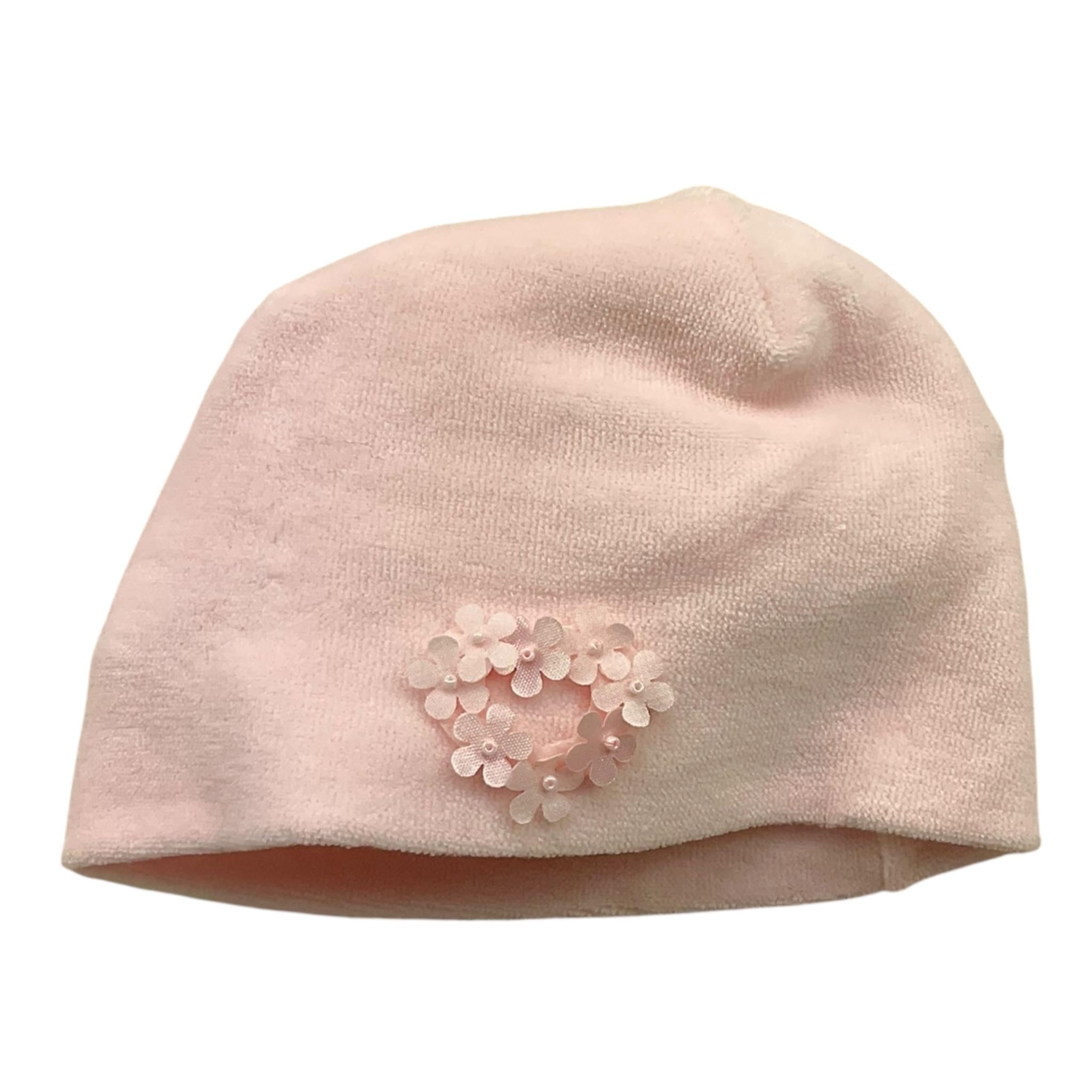 STORY LORIS cappello in ciniglia tinta unita con applicazioni Rosa per Neonata 56415 ROSA STORY LORIS