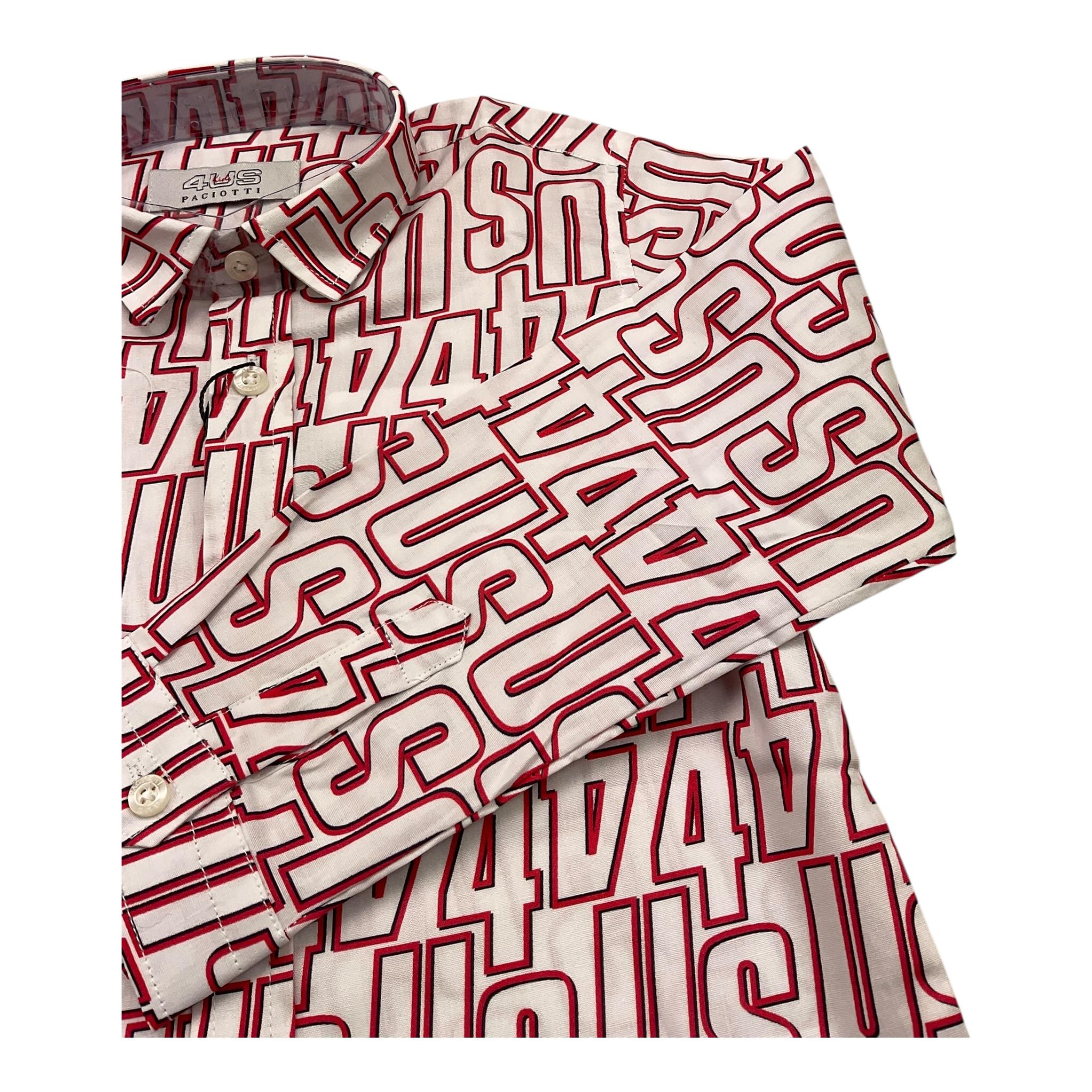 CESARE PACIOTTI camicia manica lunga tinta unita con stampe logo Bianco per Bambino CMP2329B BIANCO CESARE PACIOTTI
