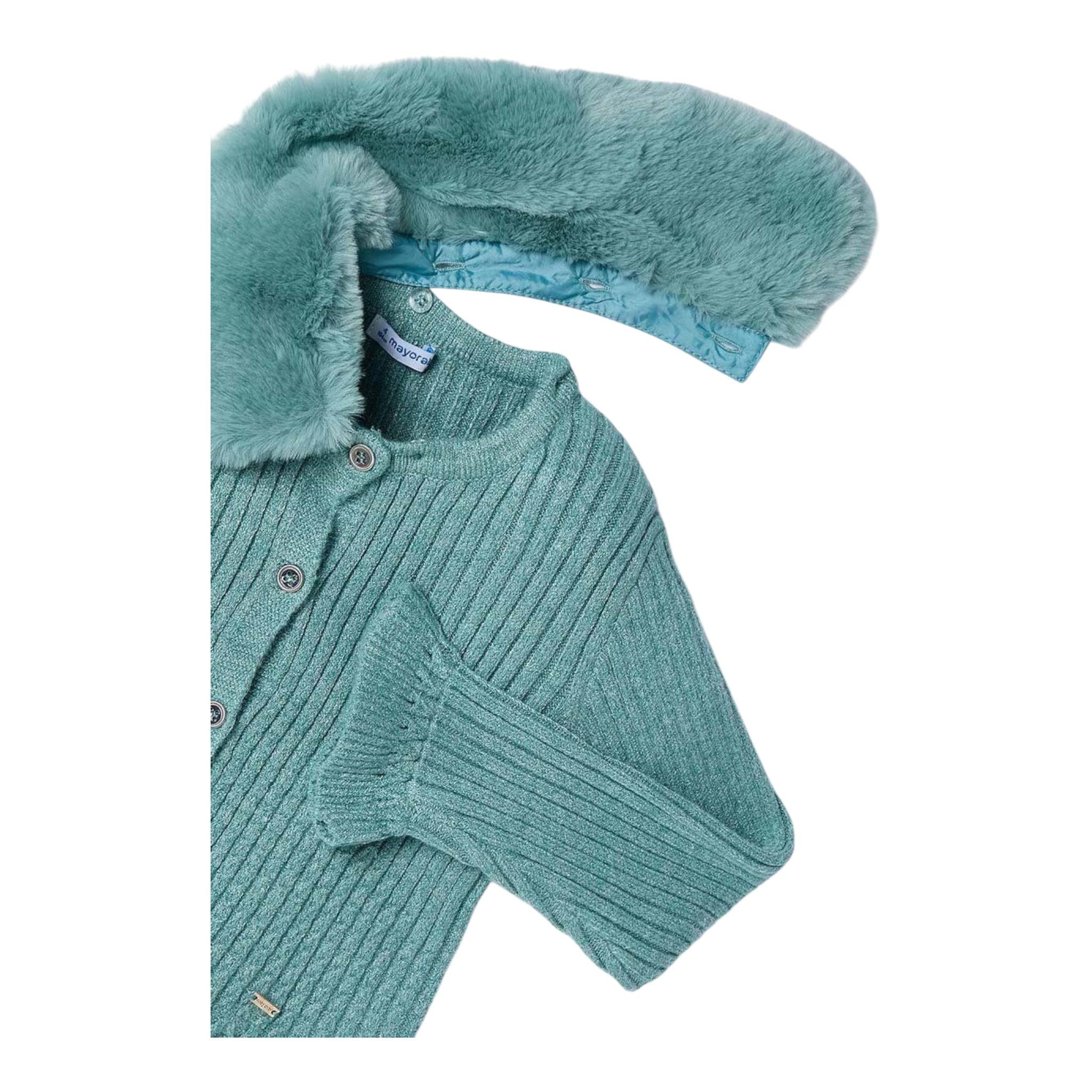 MAYORAL cardigan tinta unita con colletto rimovibile Verde per Bambina 4362 VERDE MAYORAL