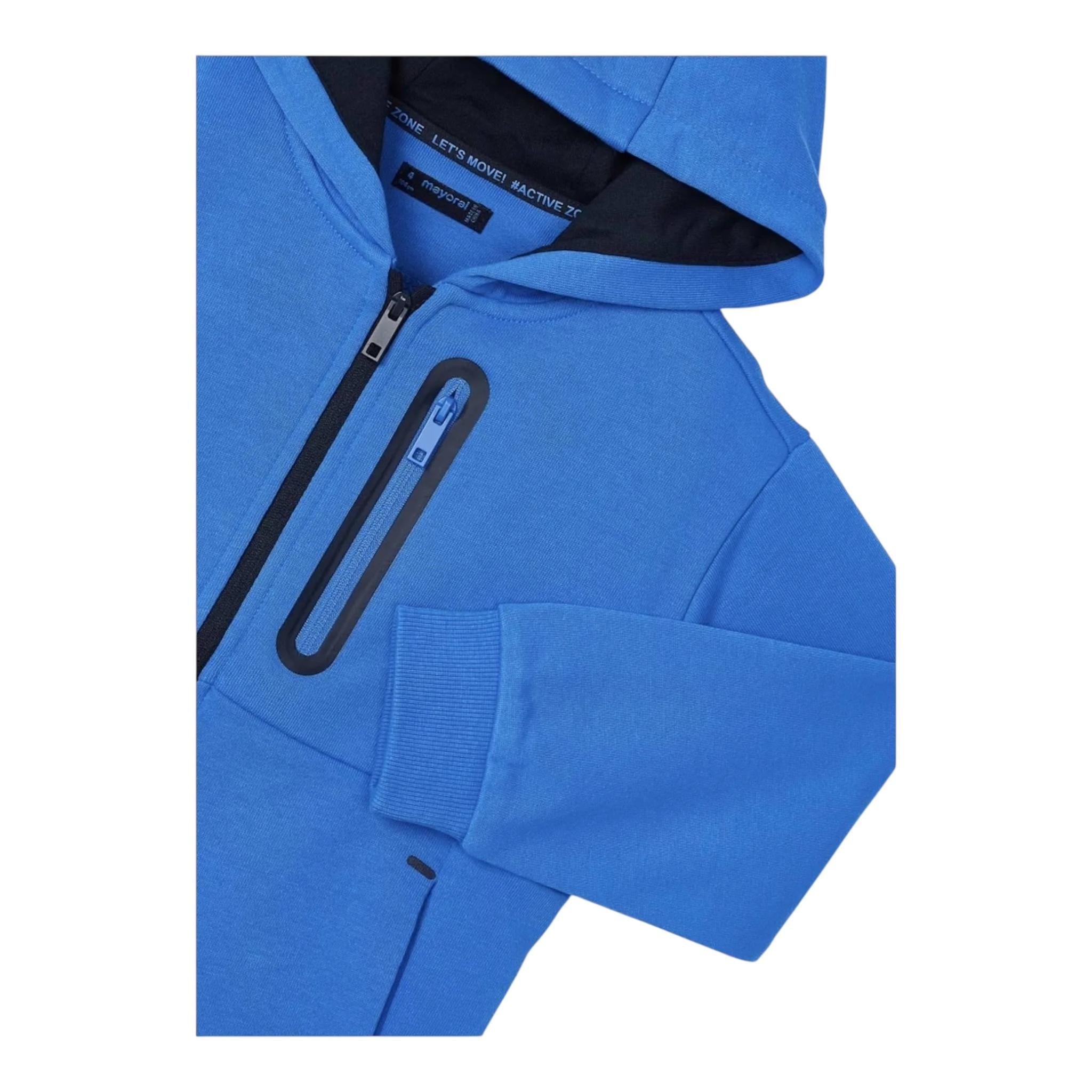 MAYORAL felpa con zip e cappuccio tinta unita Cobalto per Bambino 4477 COBALTO MAYORAL