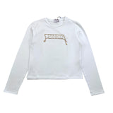 PINKO shirt girocollo tinta unita con stampa e applicazioni Bianco per Bambina F4PIJGTH024 BIANCO PINKO