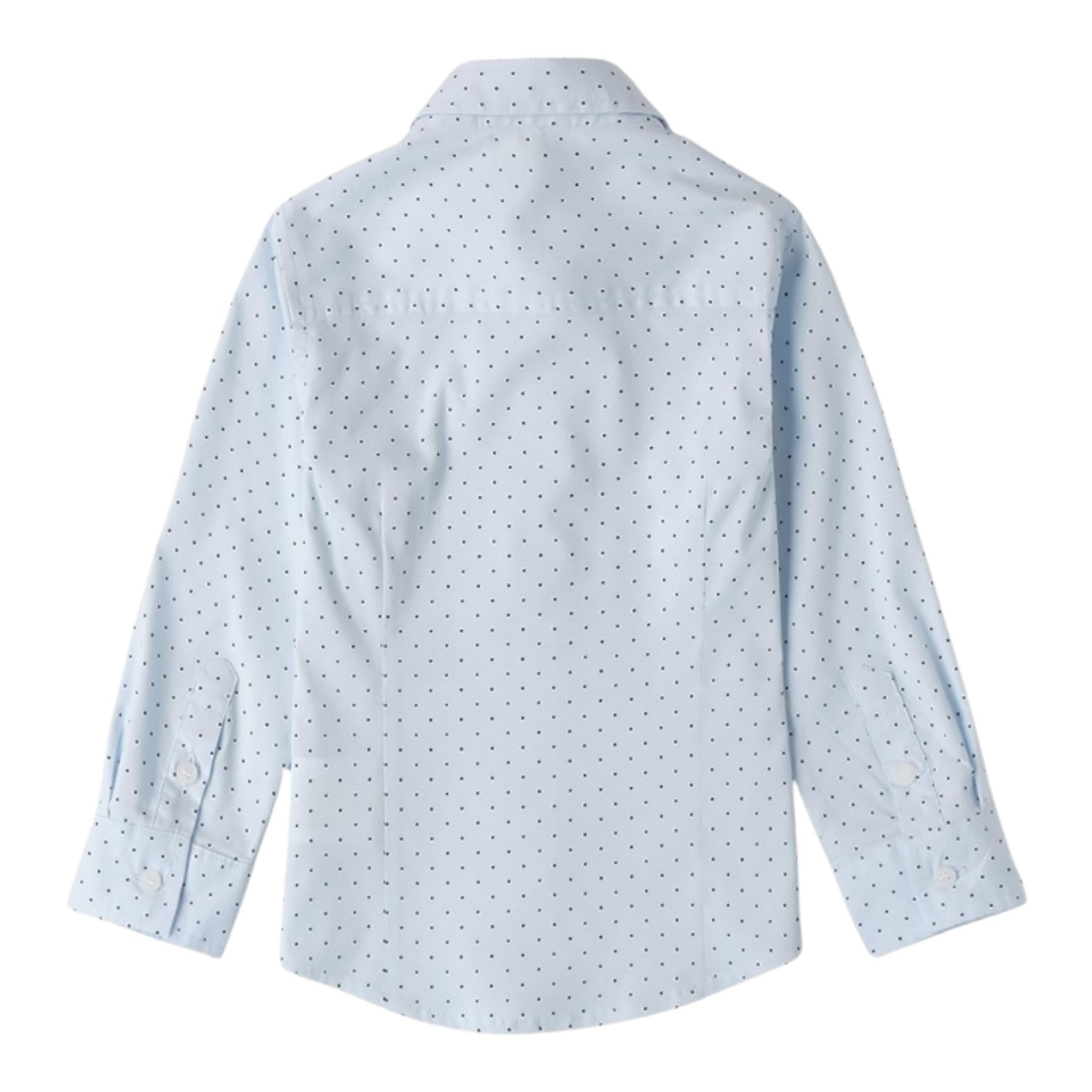 SARABANDA camicia tinta unita con fantasia pois Azzurro per Bambino 0A124 AZZURRO SARABANDA