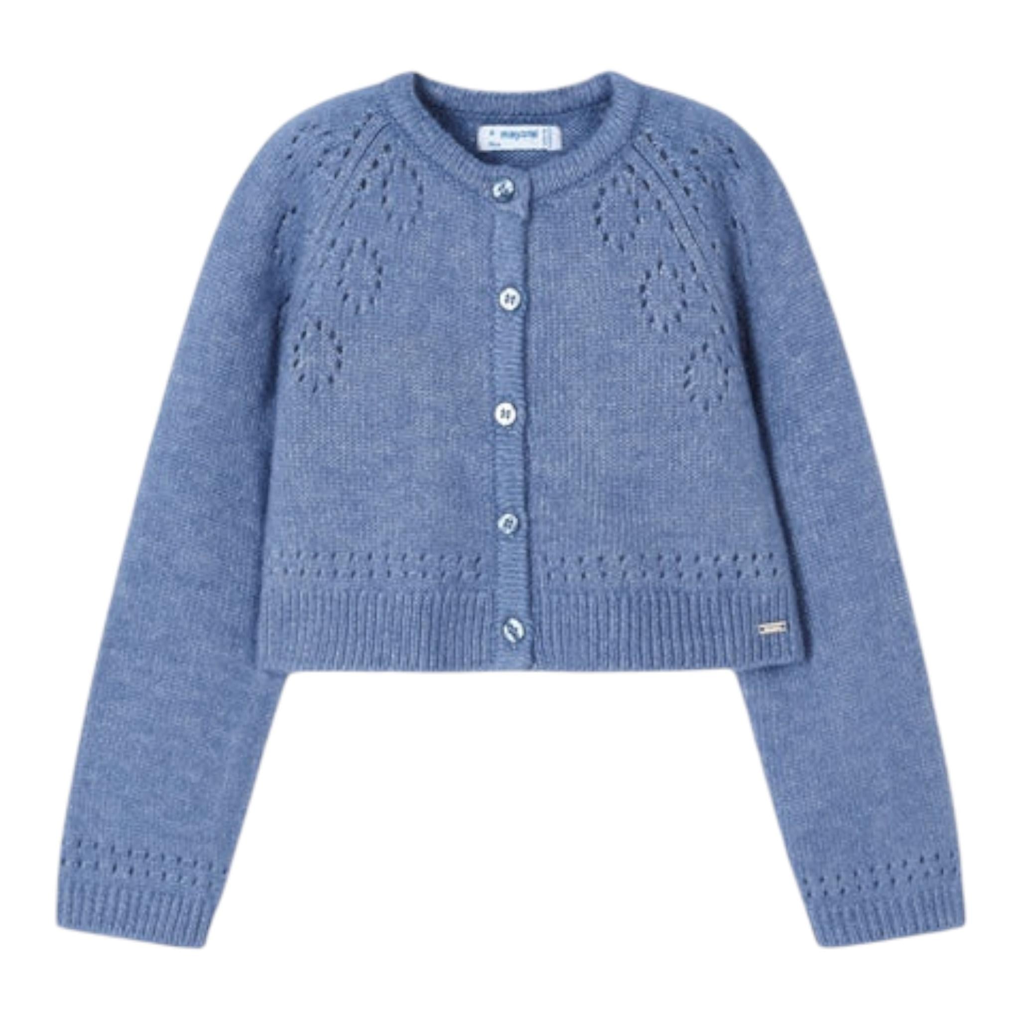 MAYORAL cardigan tinta unita traforato Blu per Bambina 4310 BLU MAYORAL