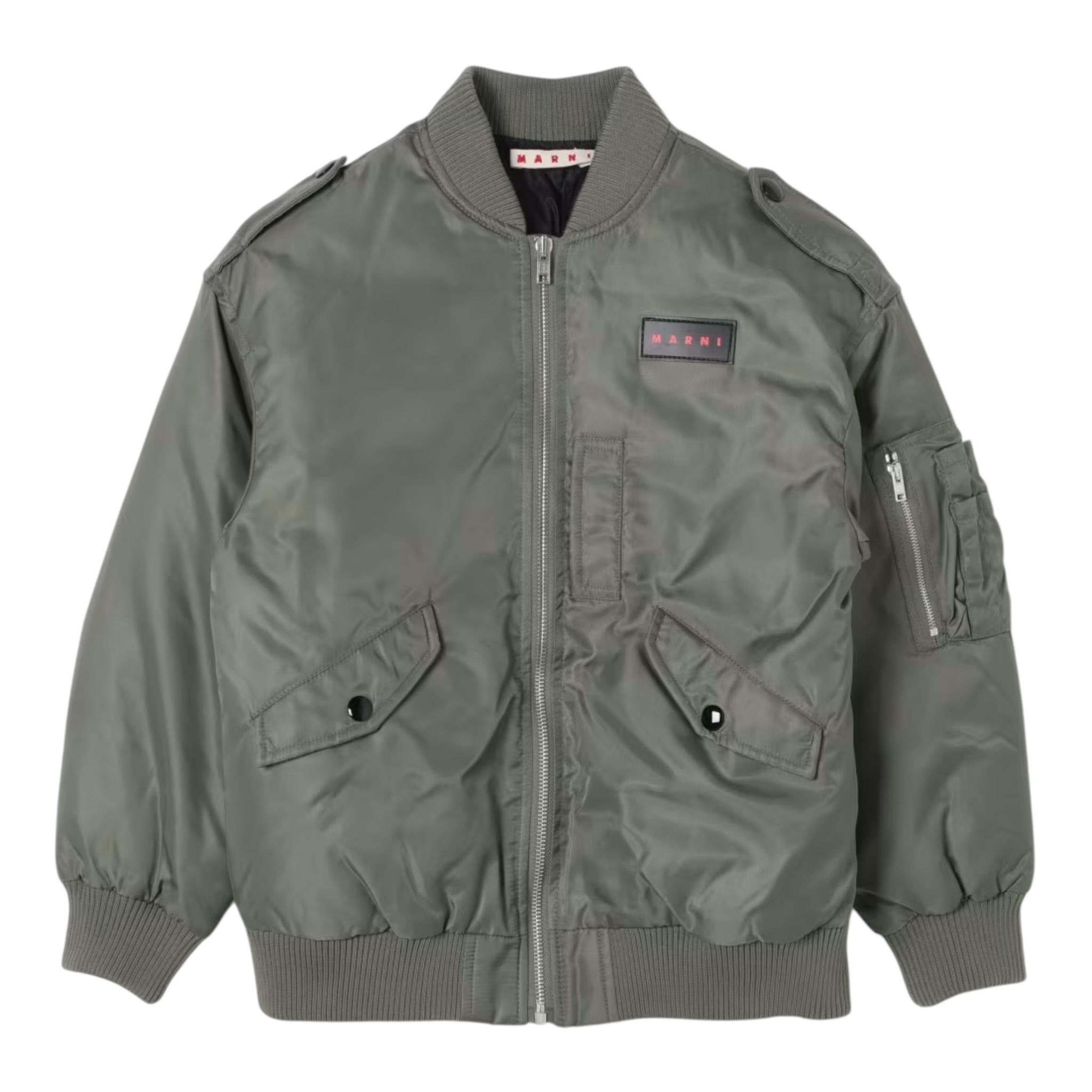 MISSONI giubbino tinta unita con zip e logo Verde per Bambino M01207 VERDE MISSONI