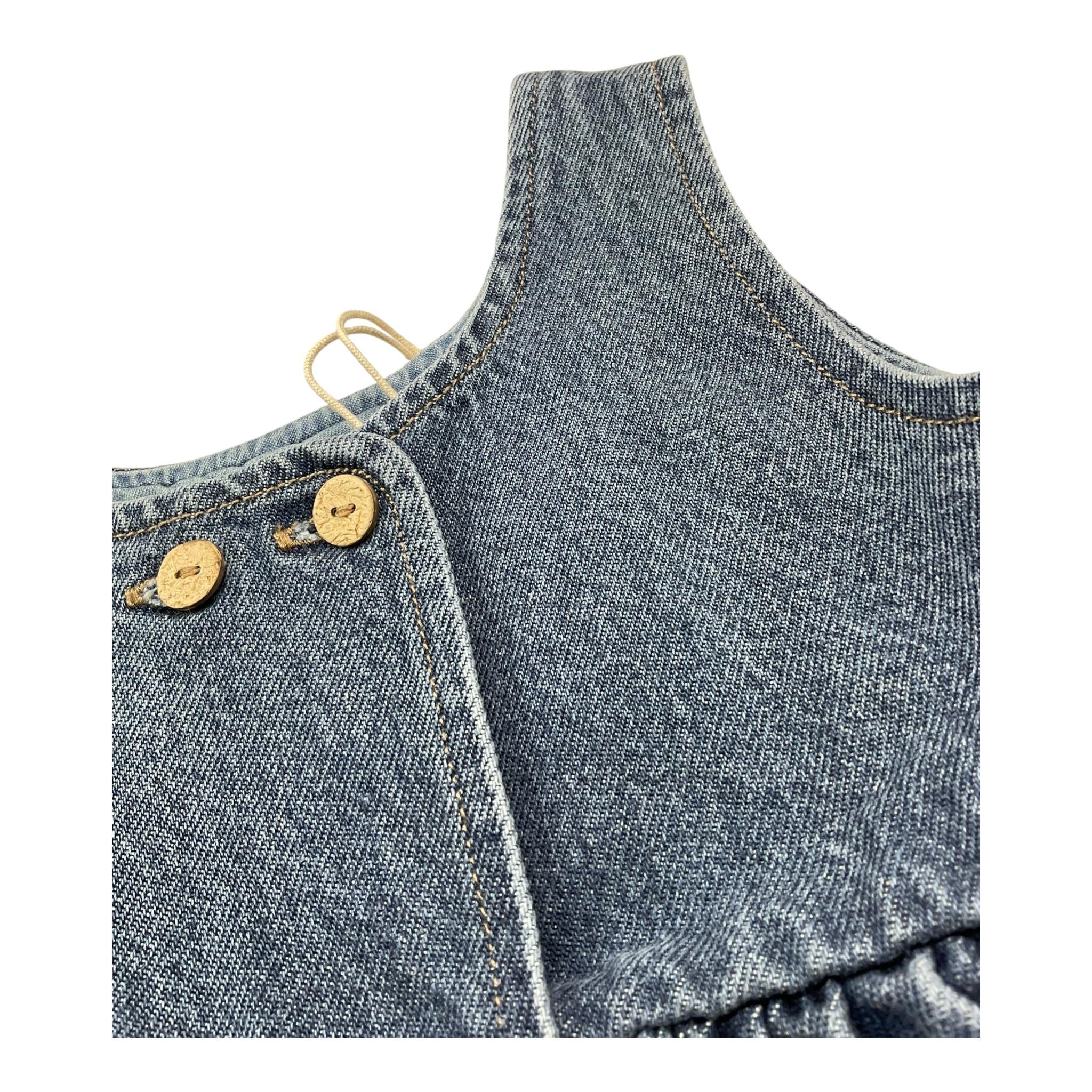 PLAY UP abito in denim tinta unita con bottoni Azzurro per Bambina PA022AP11457J AZZURRO PLAY UP