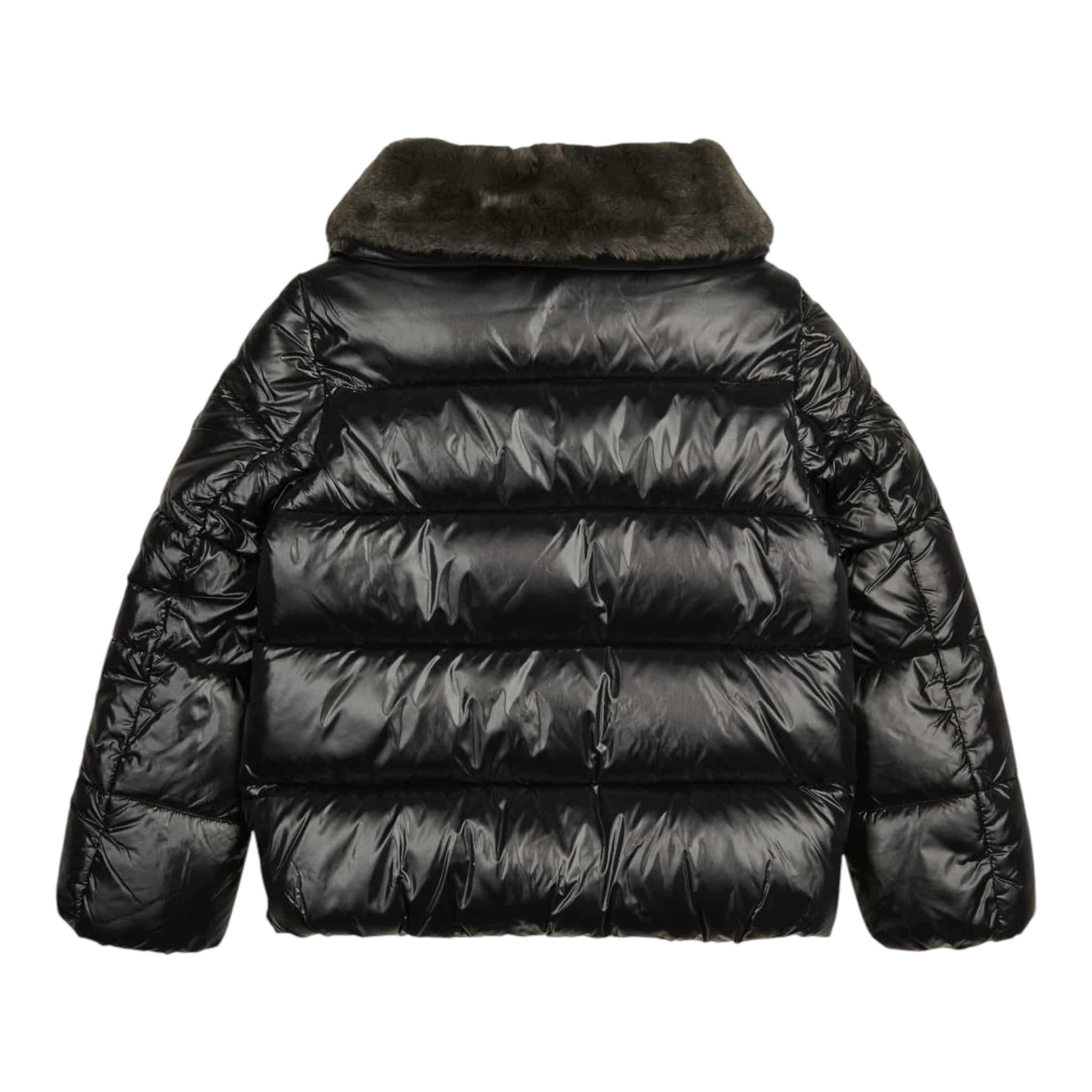 SAVE THE DUCK giubbino tinta unita con zip e pelliccia Nero per Bambino J30974G NERO SAVE THE DUCK