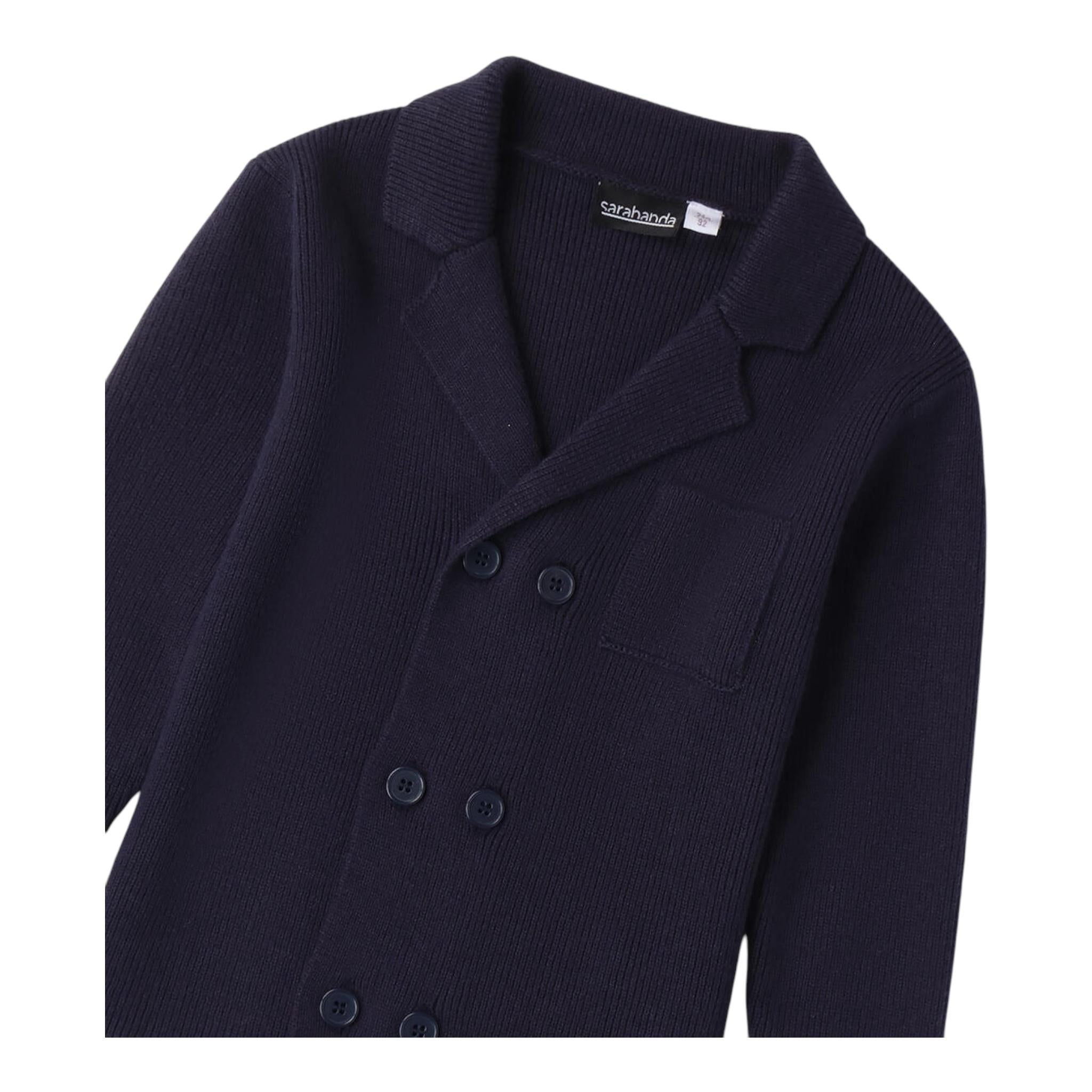 SARABANDA cardigan tinta unita con bottoni Blu per Bambino A106 BLU SARABANDA