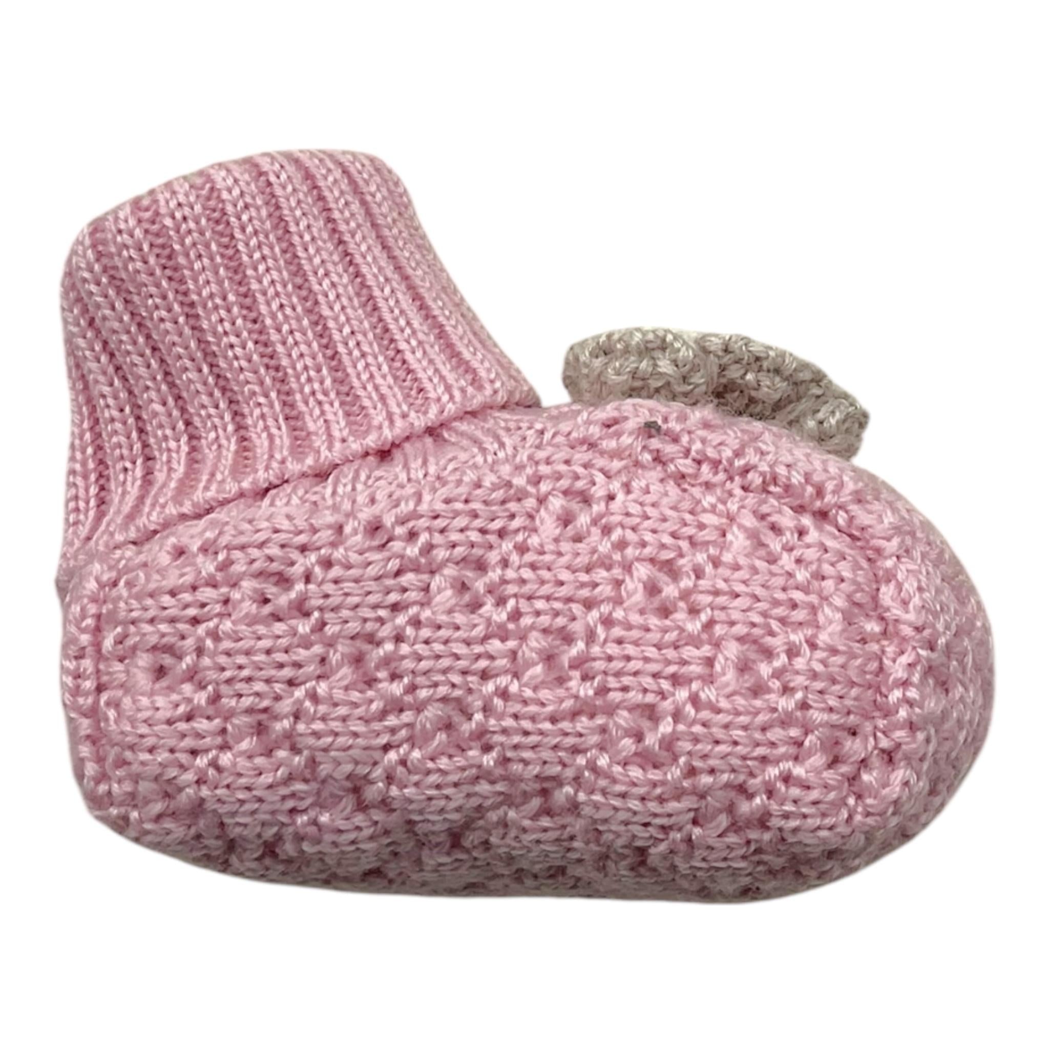 MARLU' babbucce tinta unita con applicazione Rosa per Neonata IB13S ROSA MARLU'